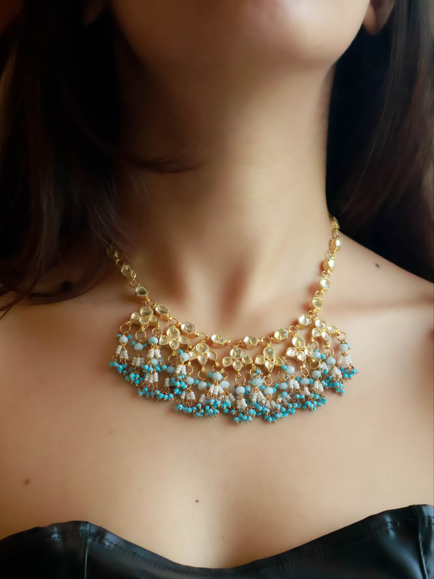 Nysa Turquoise Kundan Choker Necklace