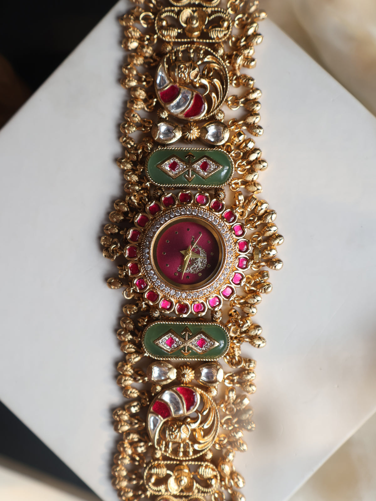 Mayura Kundan Wrist Watch