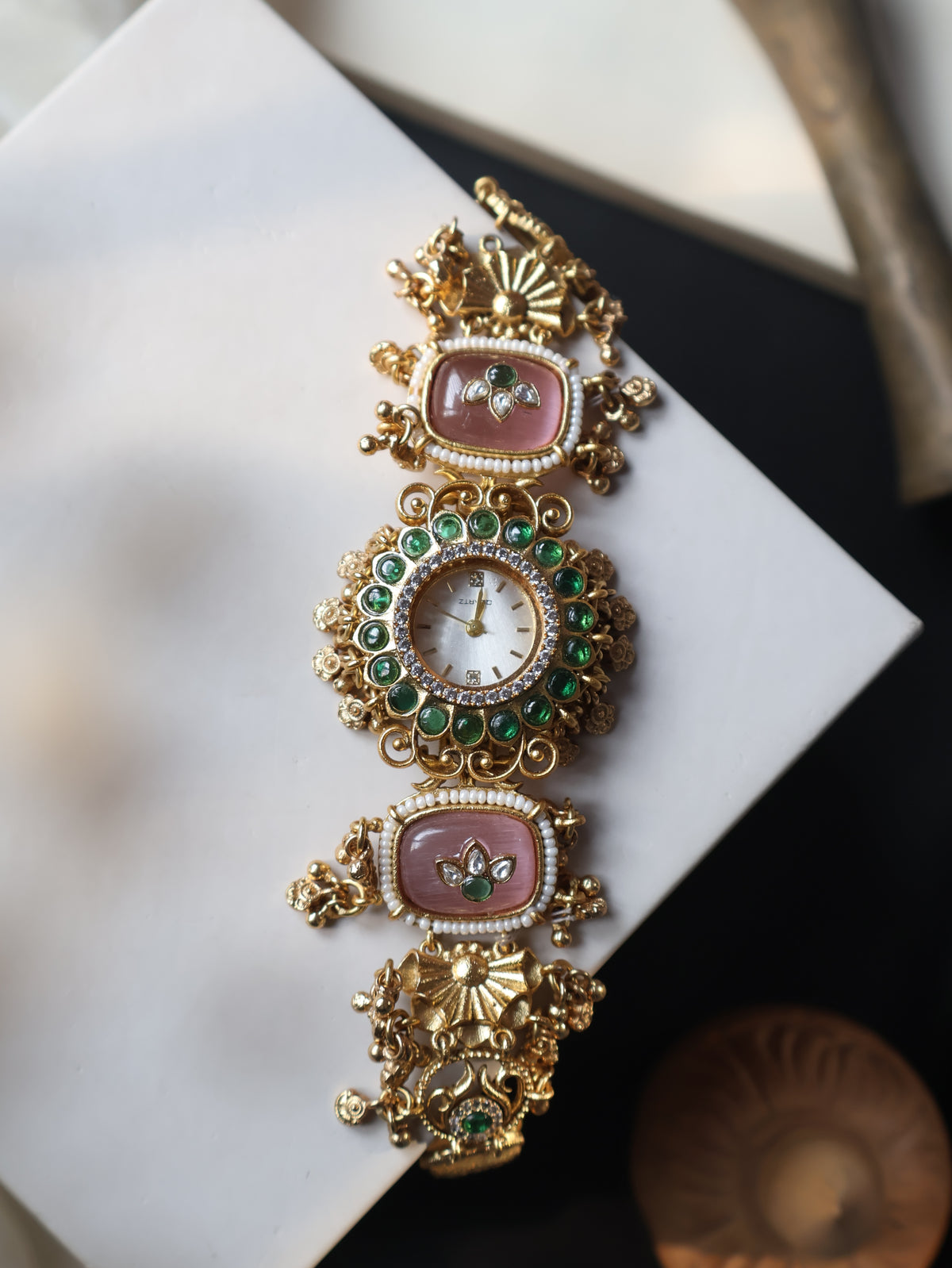 Mayil Kundan Wrist Watch