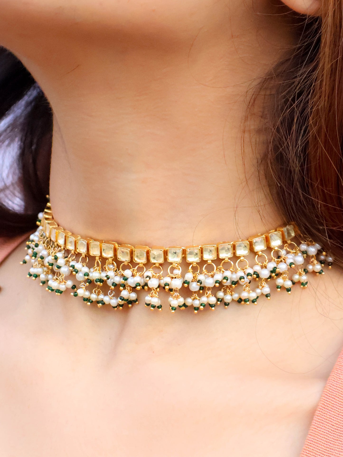 Sana Green Kundan Necklace