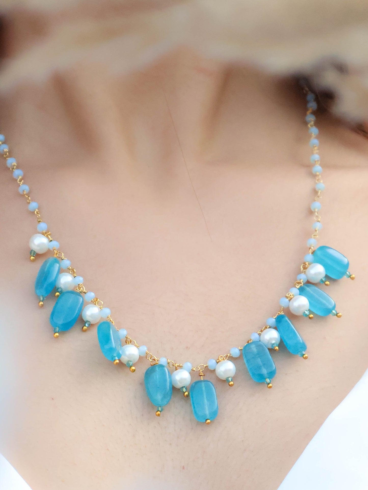 Zorah Blue String Necklace