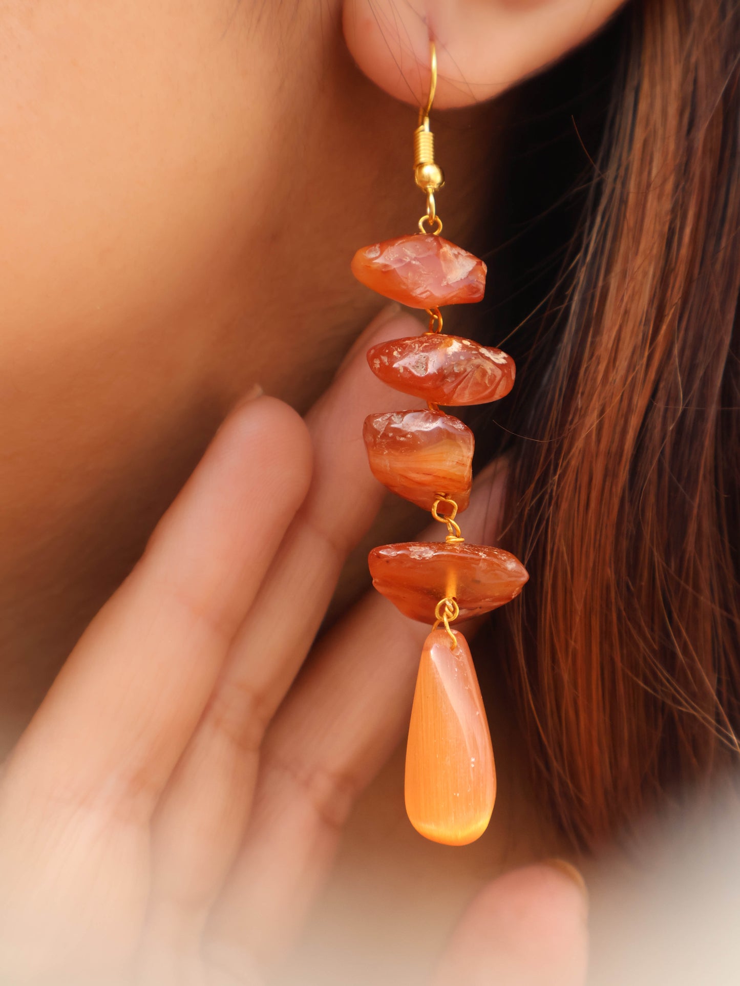 Kesari Fire Agate Earrings