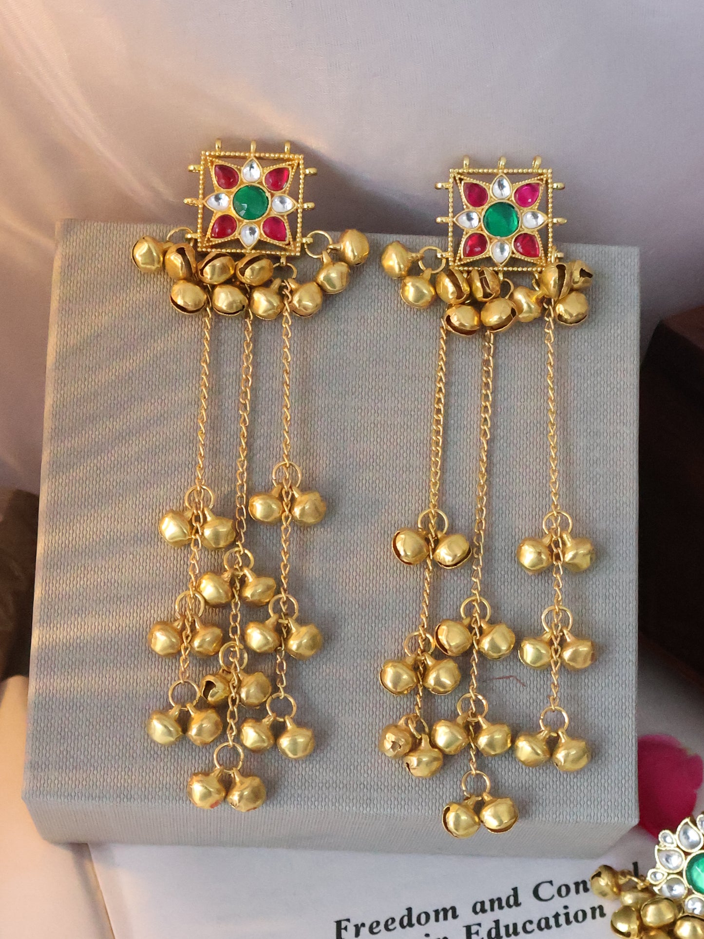 Zevar Kundan Ghungroo Earrings