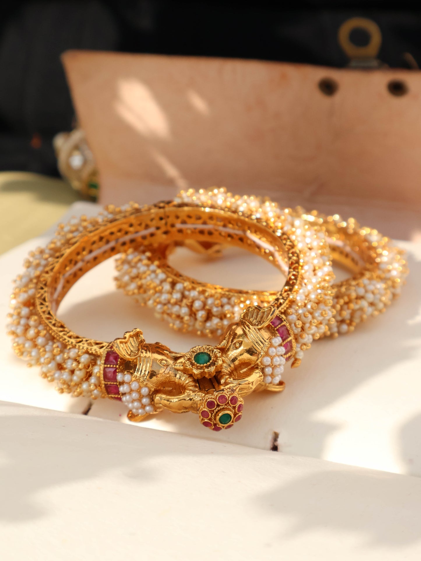 Nawra Temple Bangles - Pair of 2