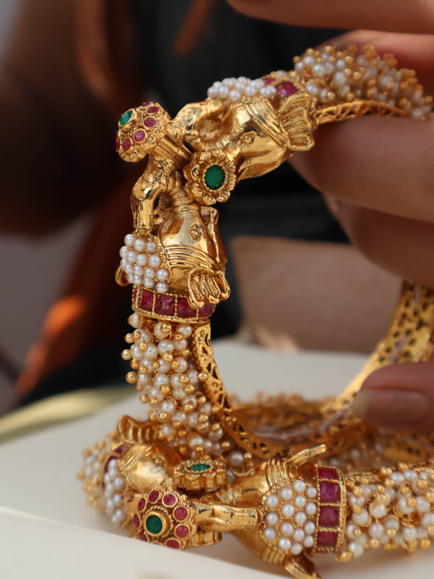 Nawra Temple Bangles - Pair of 2