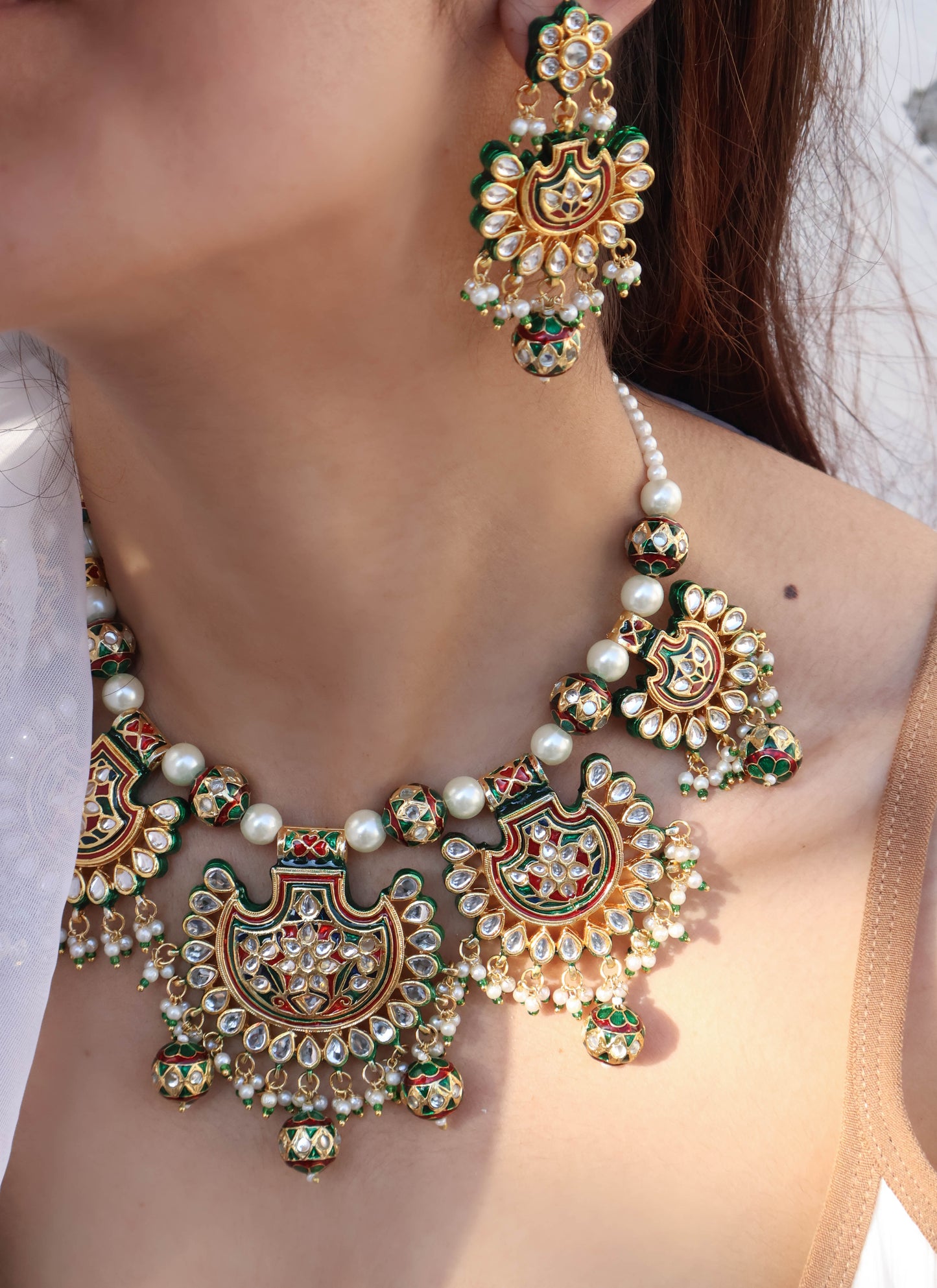 Sitwat Meenakari Kundan Necklace Set