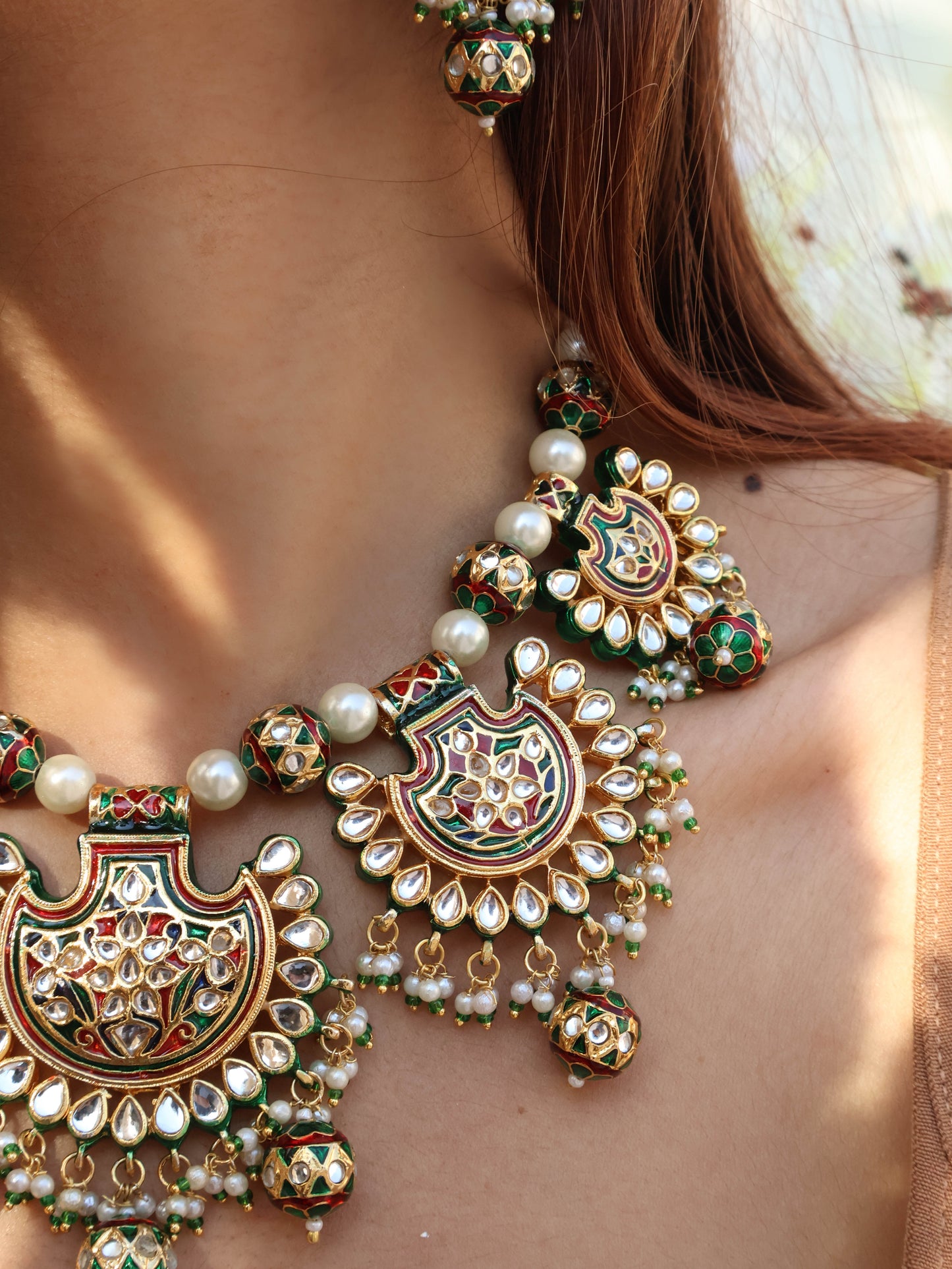 Sitwat Meenakari Kundan Necklace Set