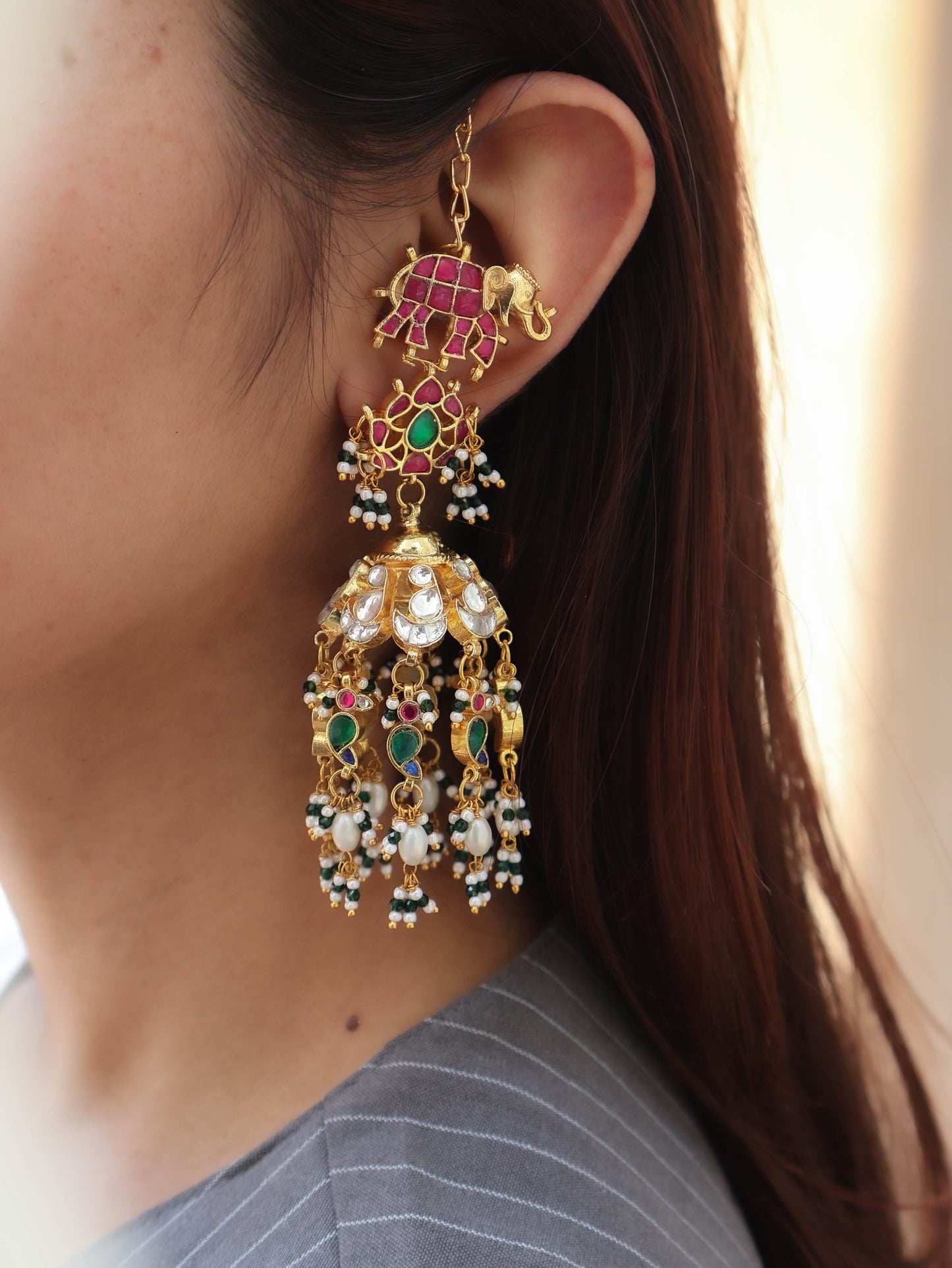 Liam Kundan Jhumka Earrings