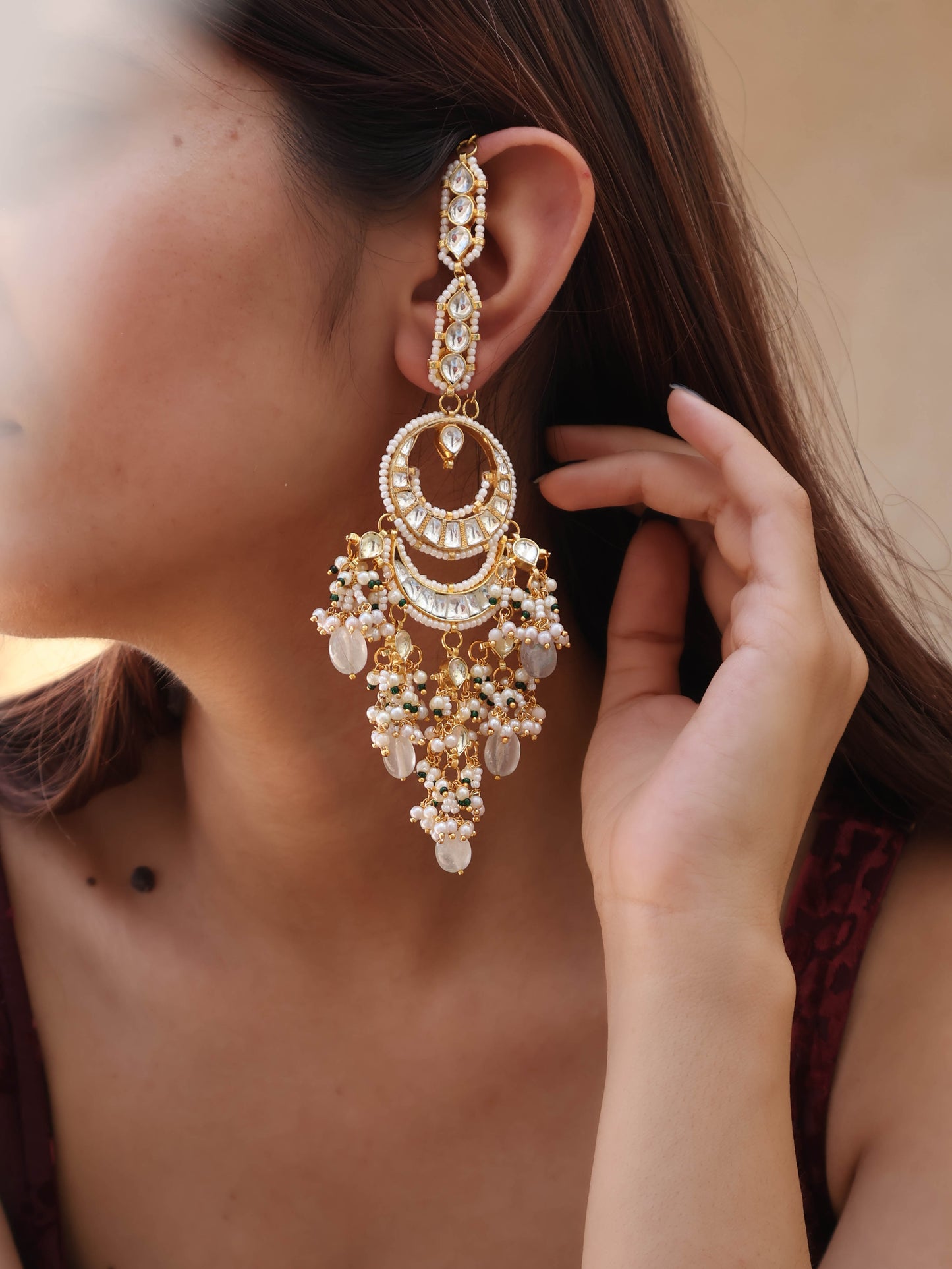 Seren Kundan Chaandbaali Earrings
