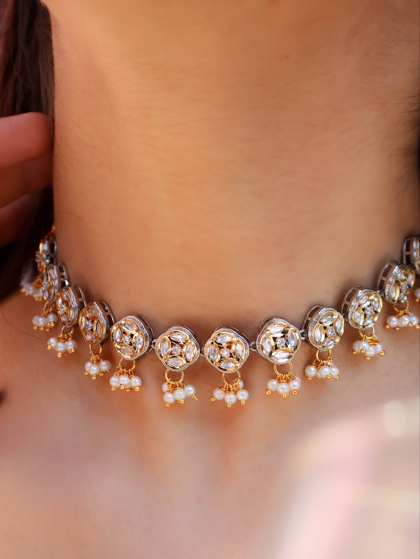 Suhaan Two-Toned Polki Choker Necklace