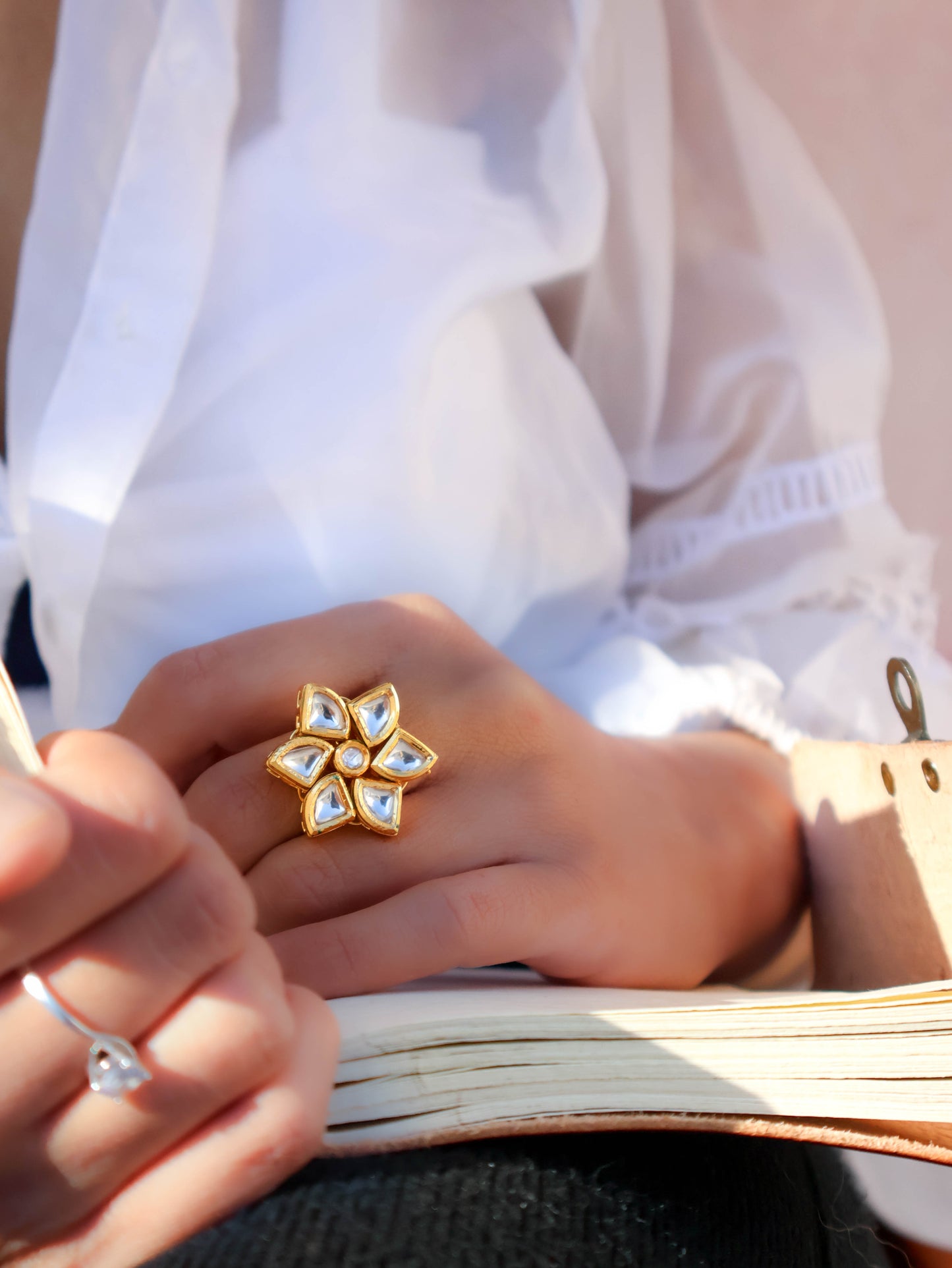 Shiza Floral Kundan Ring