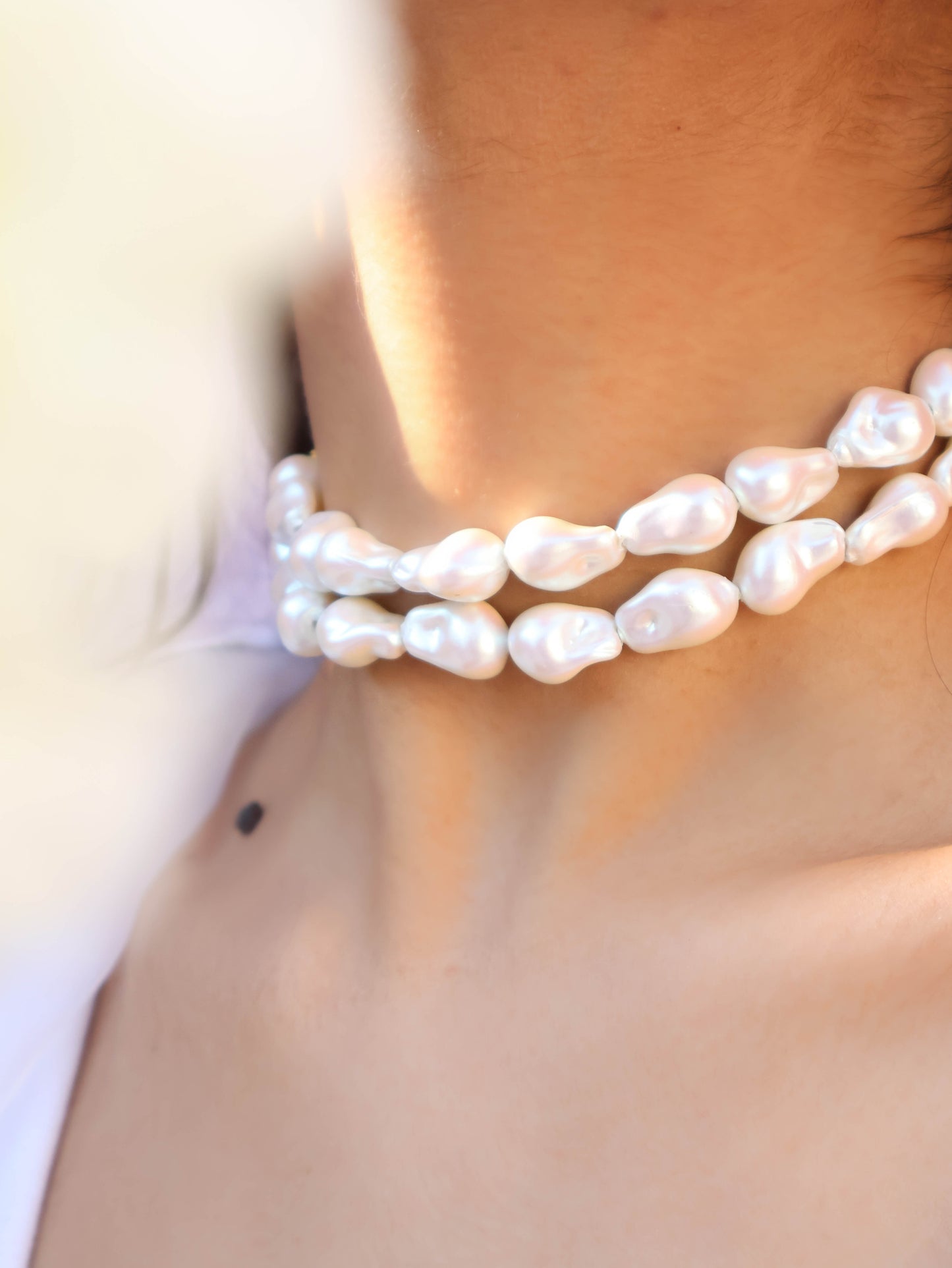 Vasl Baroque Pearl Choker Necklace