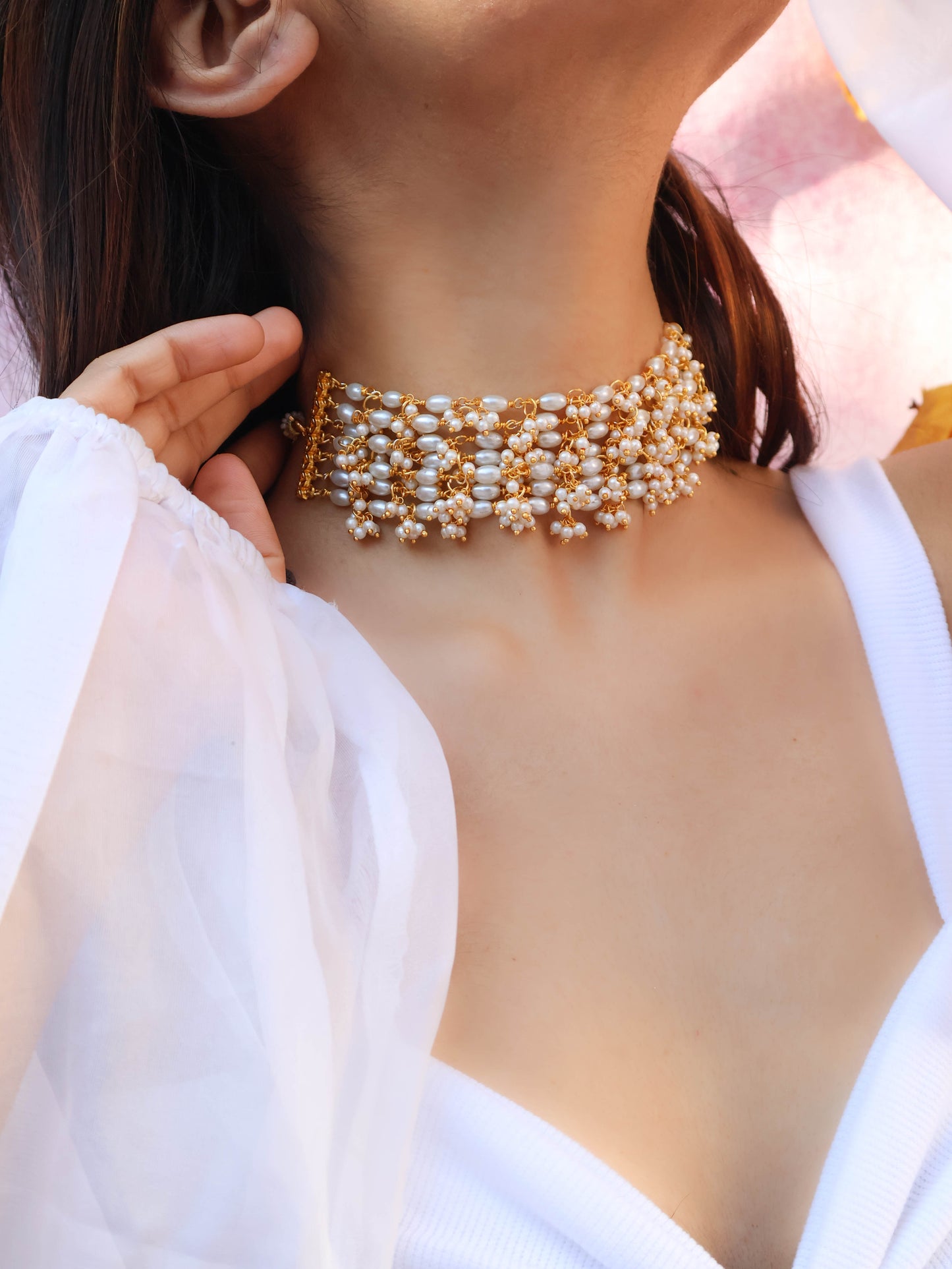 Riza Pearls Choker Necklace