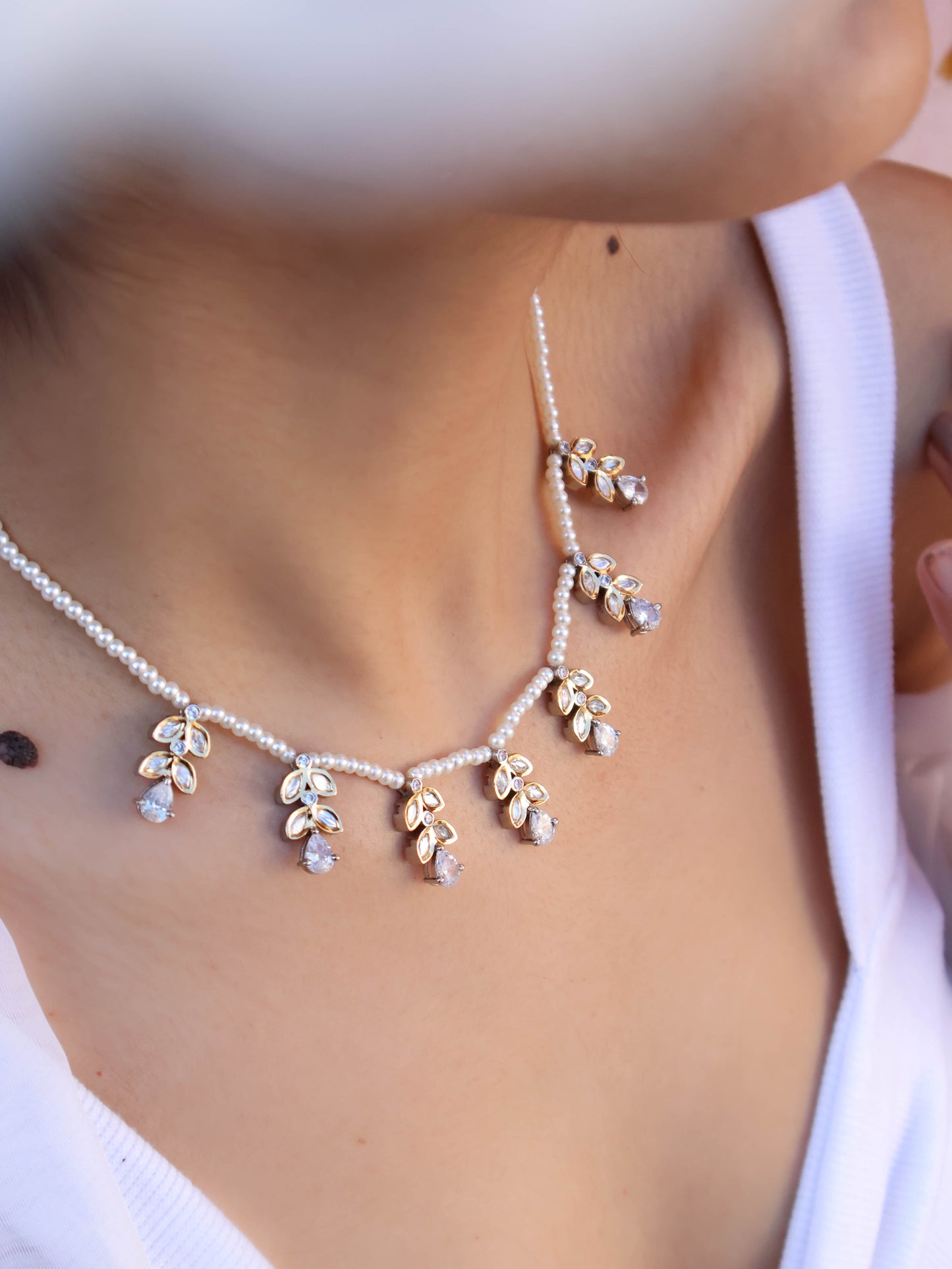 Halsey Two-Toned Polki Necklace