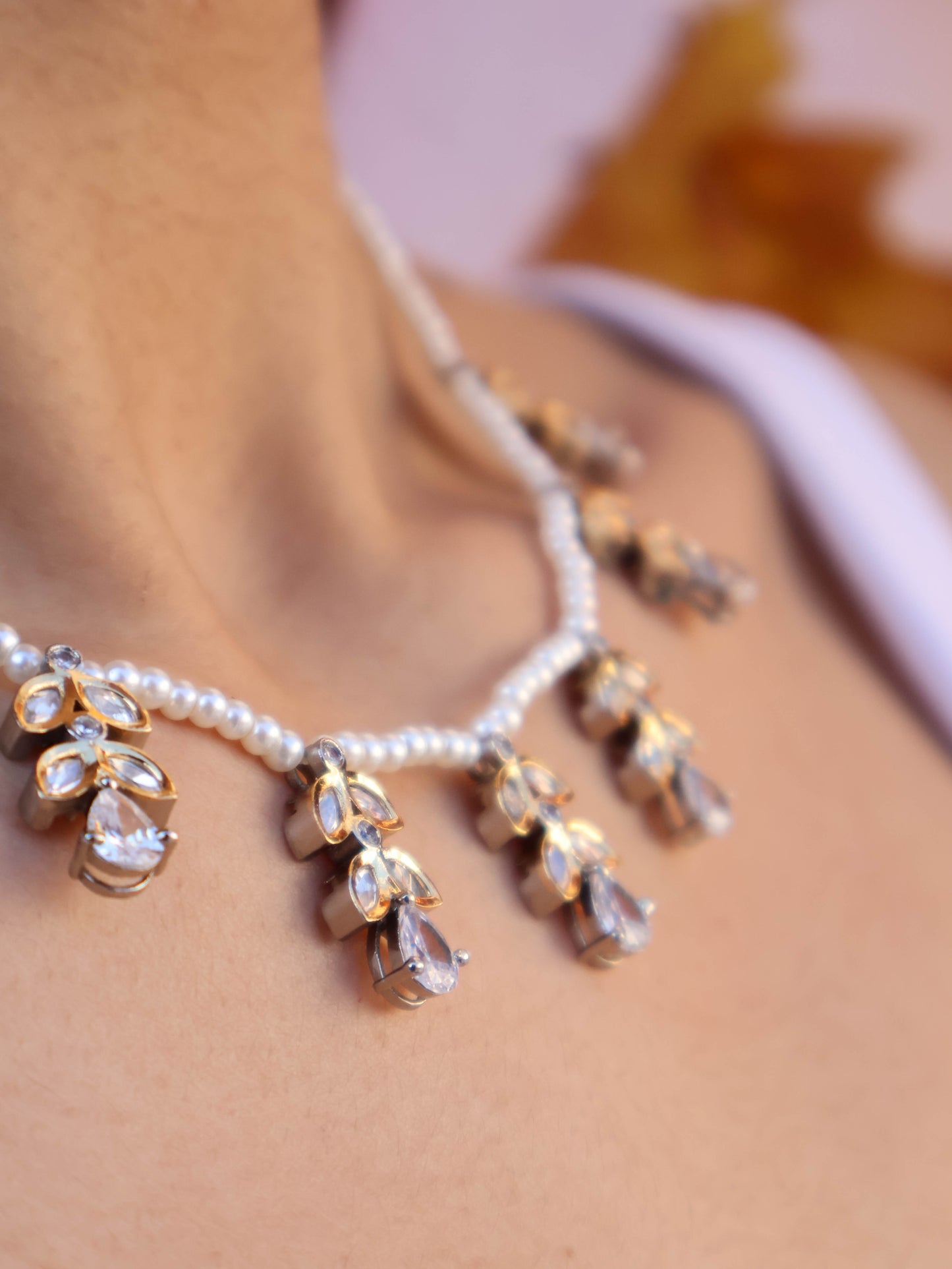 Halsey Two-Toned Polki Necklace