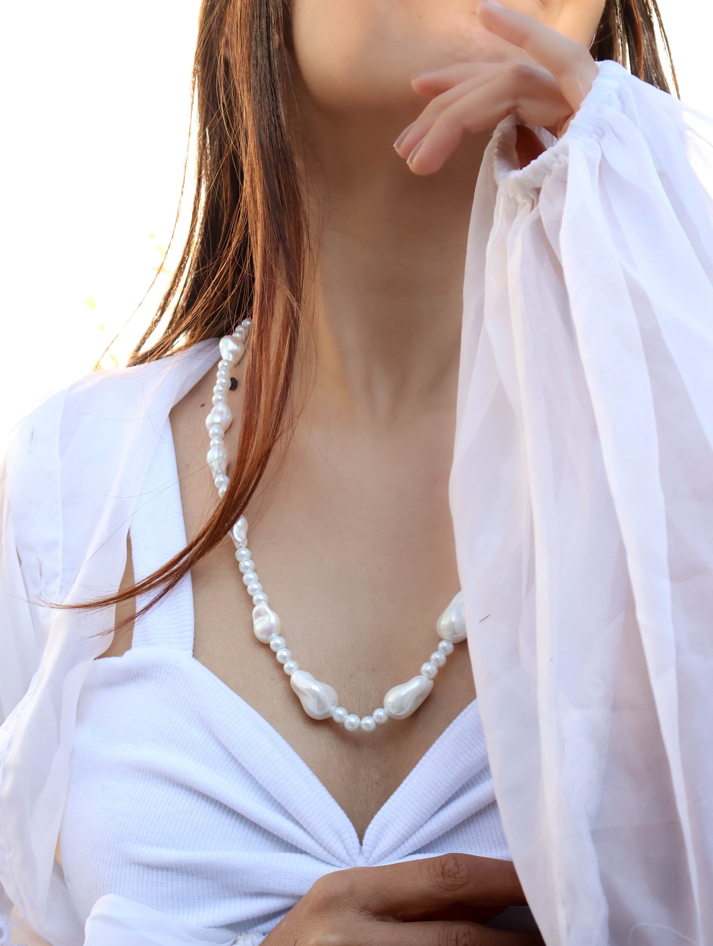Freya Baroque Pearl Long Necklace