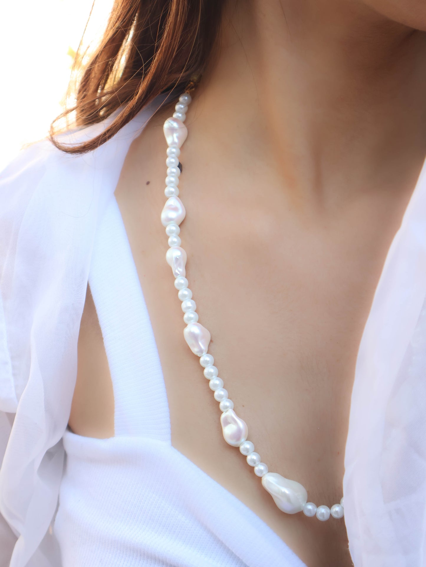 Freya Baroque Pearl Long Necklace