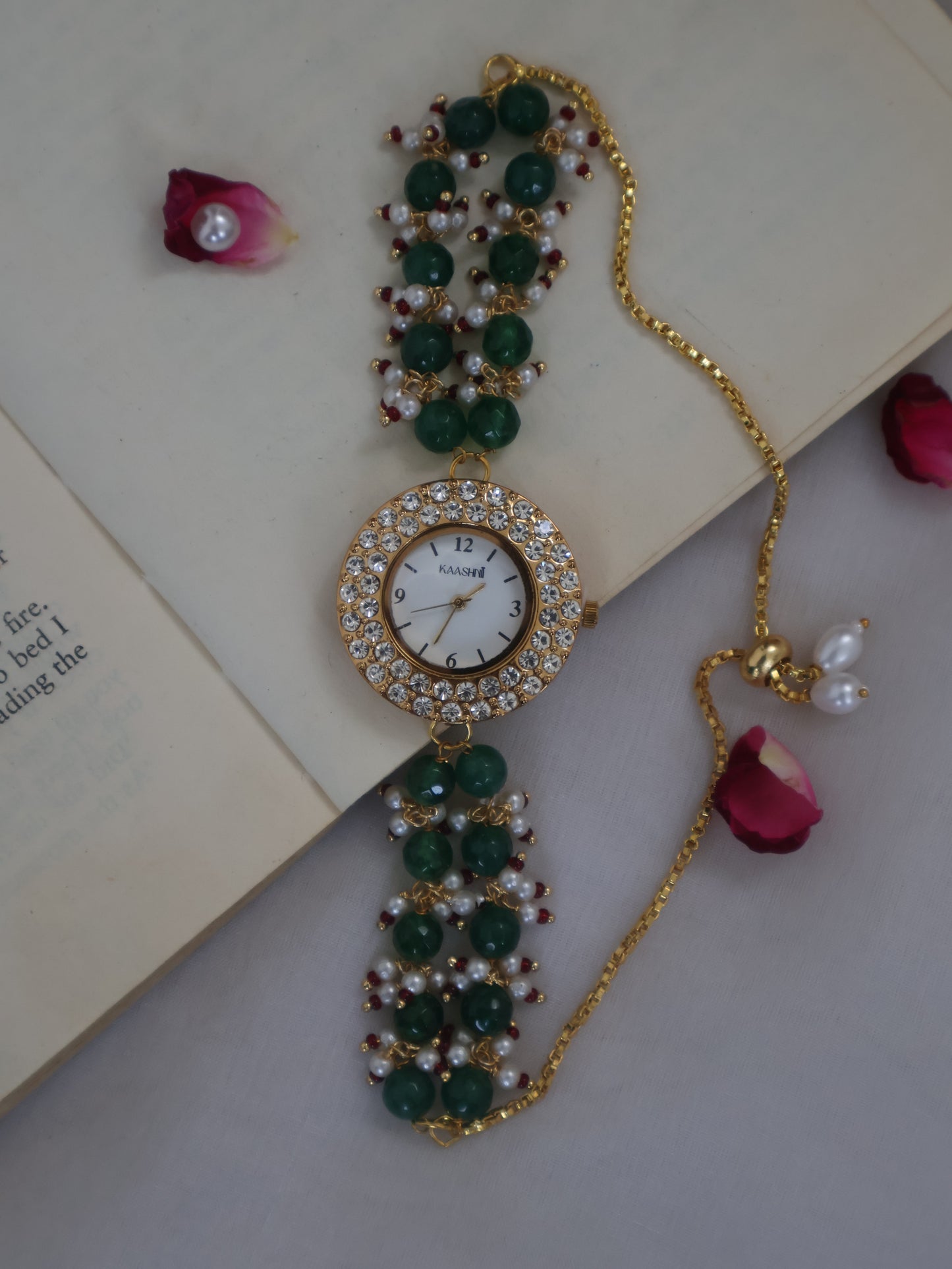 Stella Green Kundan Wrist Watch