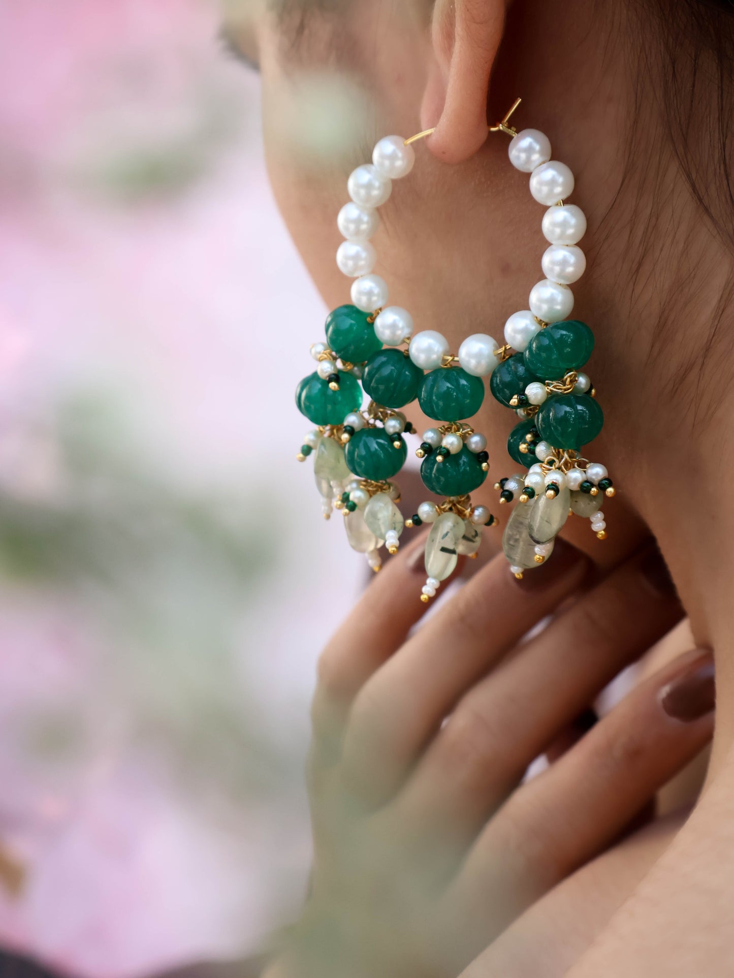 Dalira Green Chaandbaali Earrings
