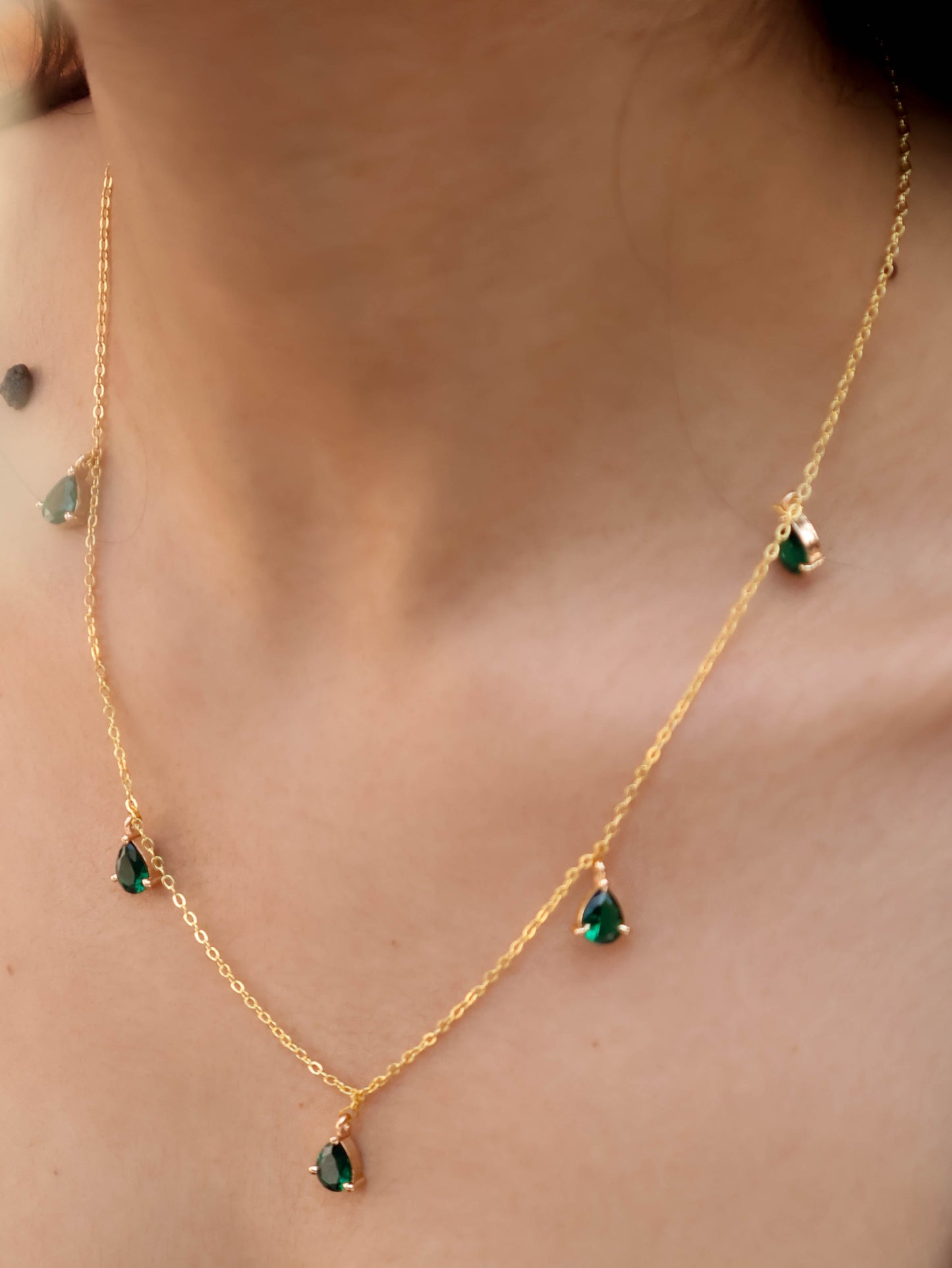 Lubna Green Drops Necklace