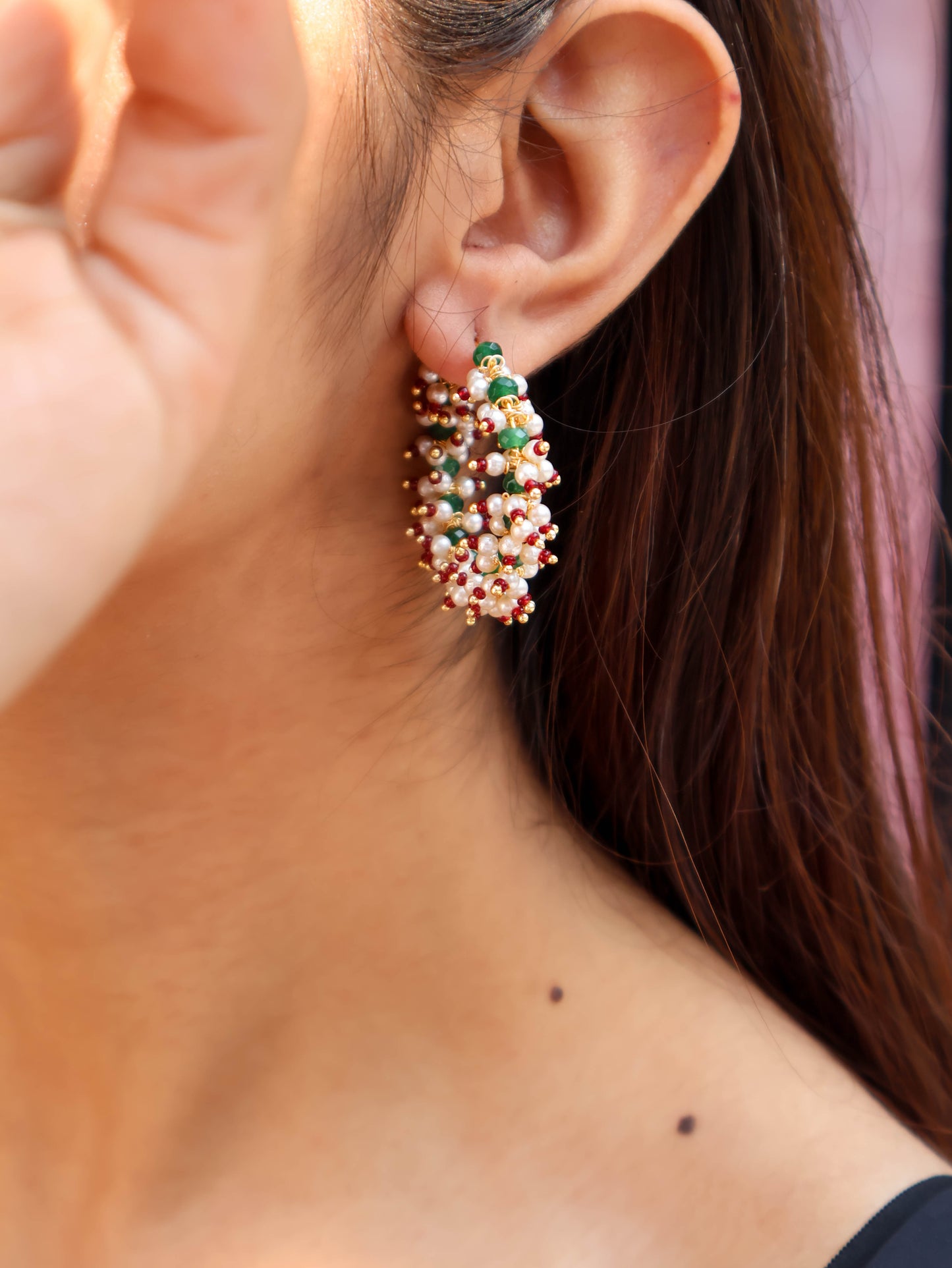 Mailna Green Chaandbaali Earrings