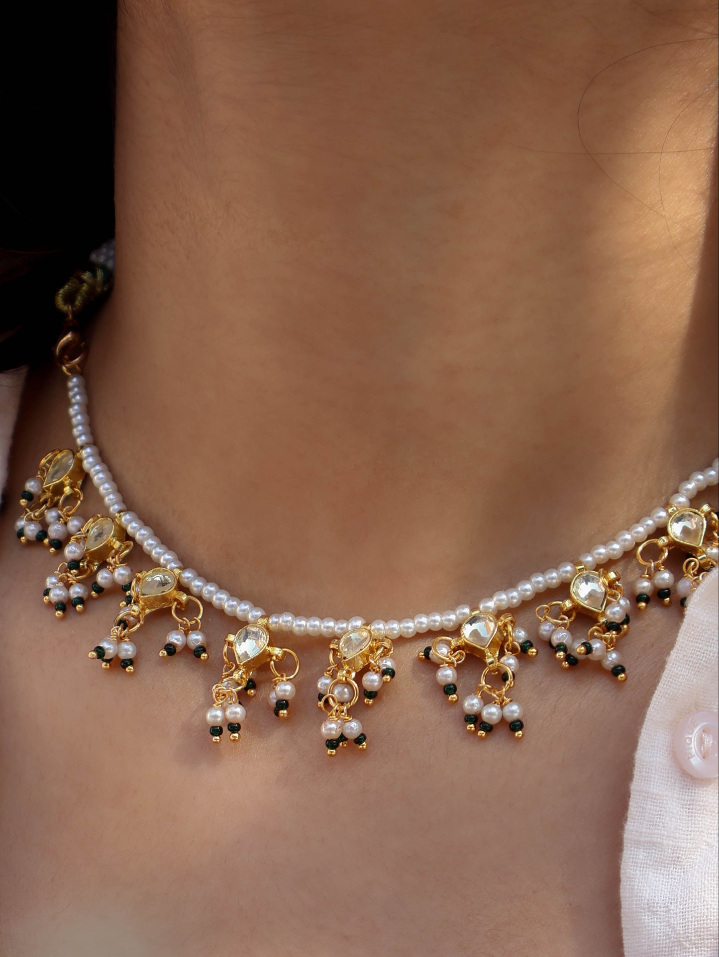 Ursa Green Kundan Choker Necklace