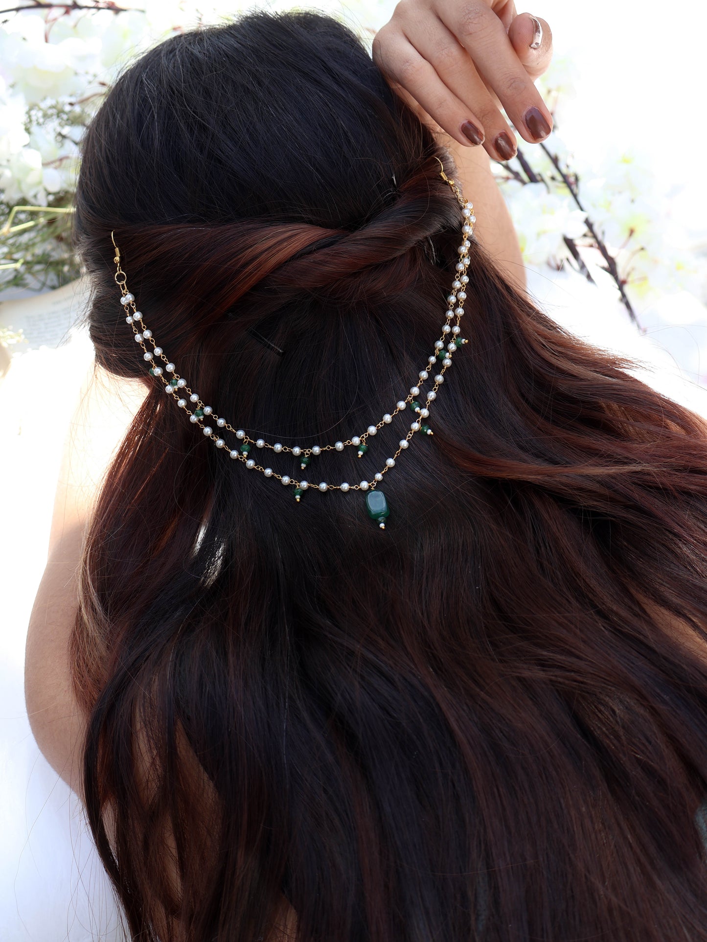 Tilka Pearl Green Hair Accessory