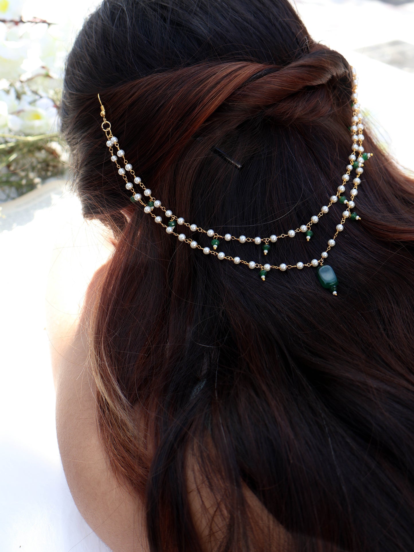 Tilka Pearl Green Hair Accessory