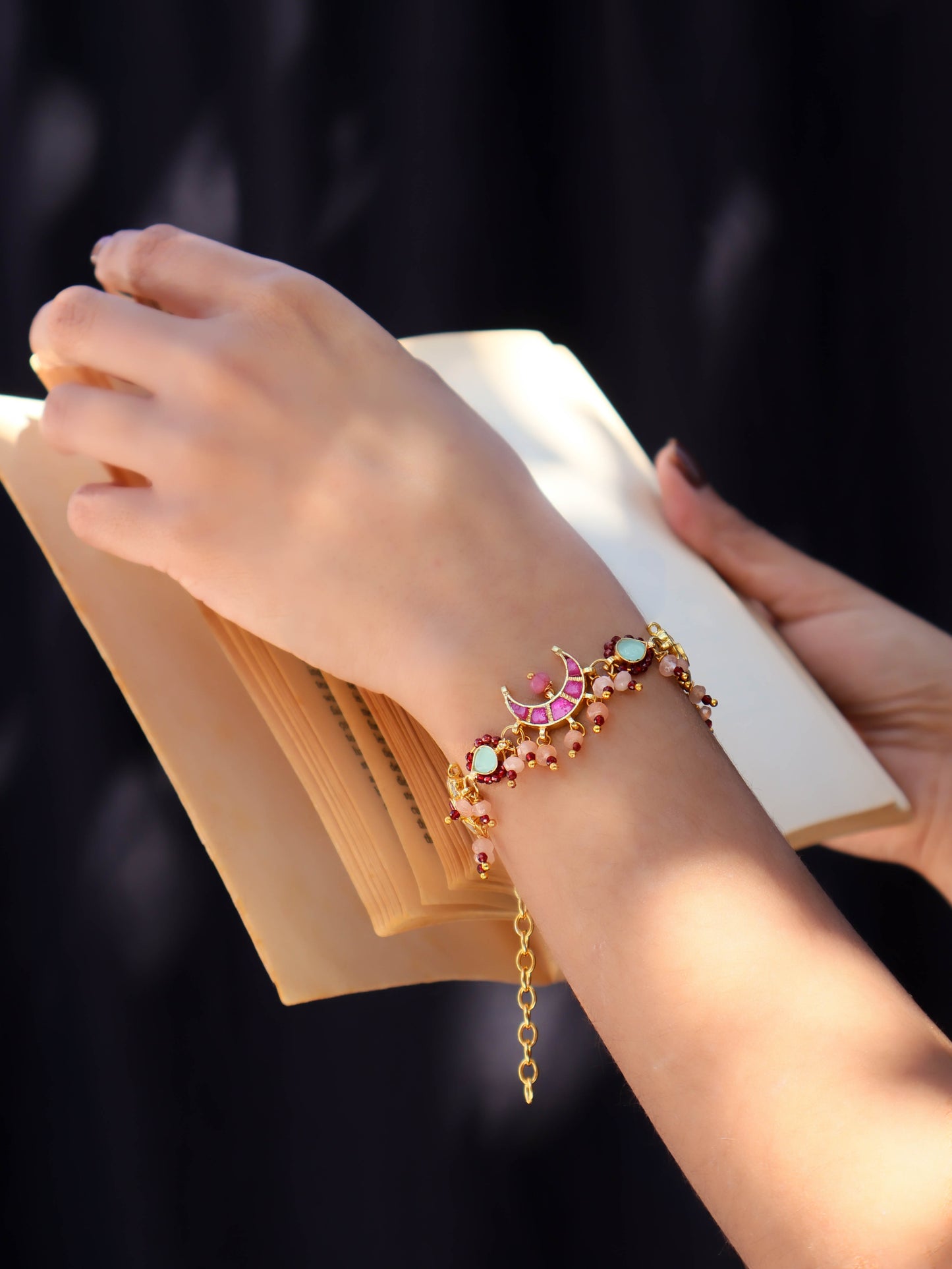 Saba Pink Kundan Bracelet