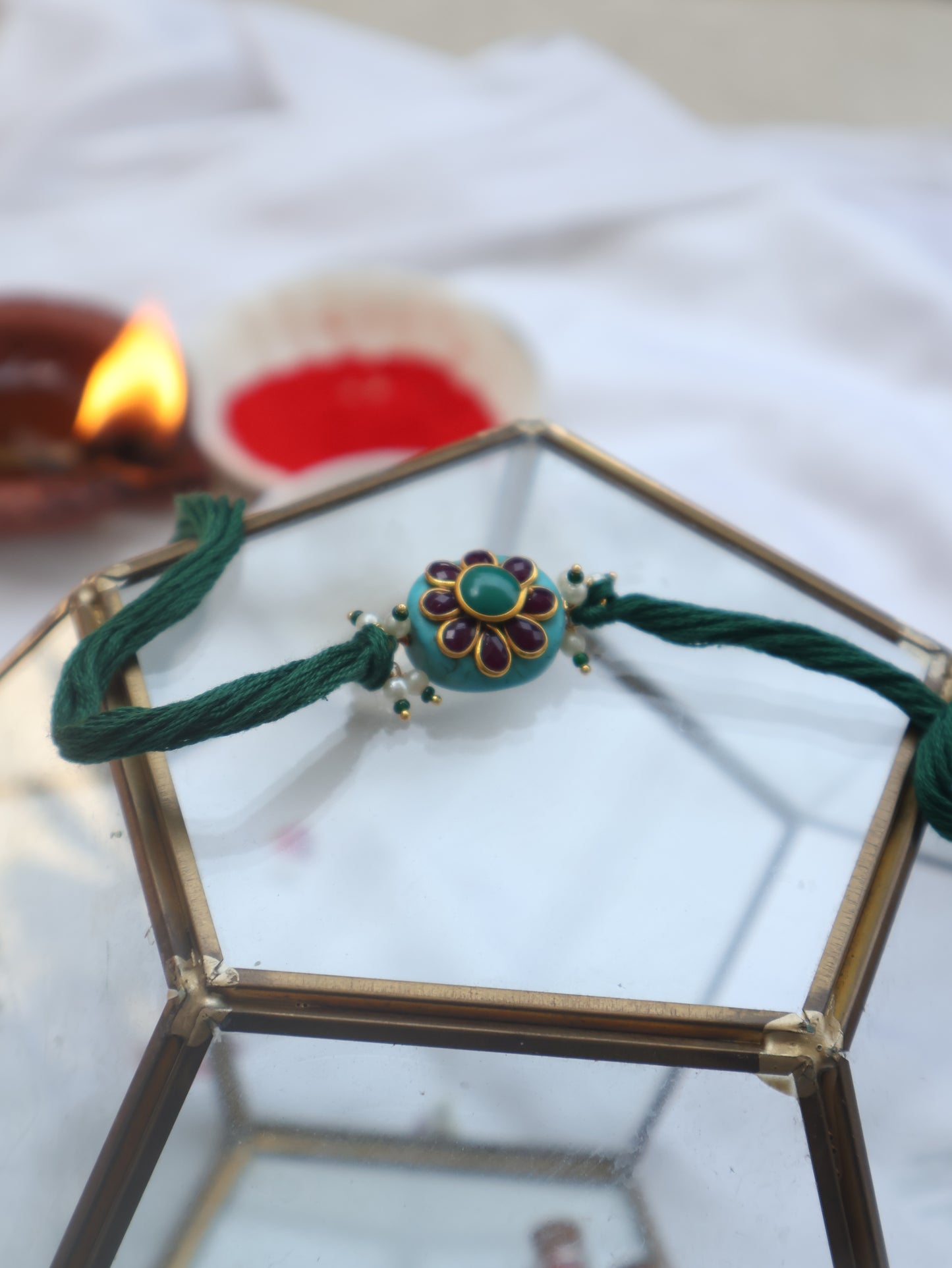 Kian Turquoise Kundan Rakhi
