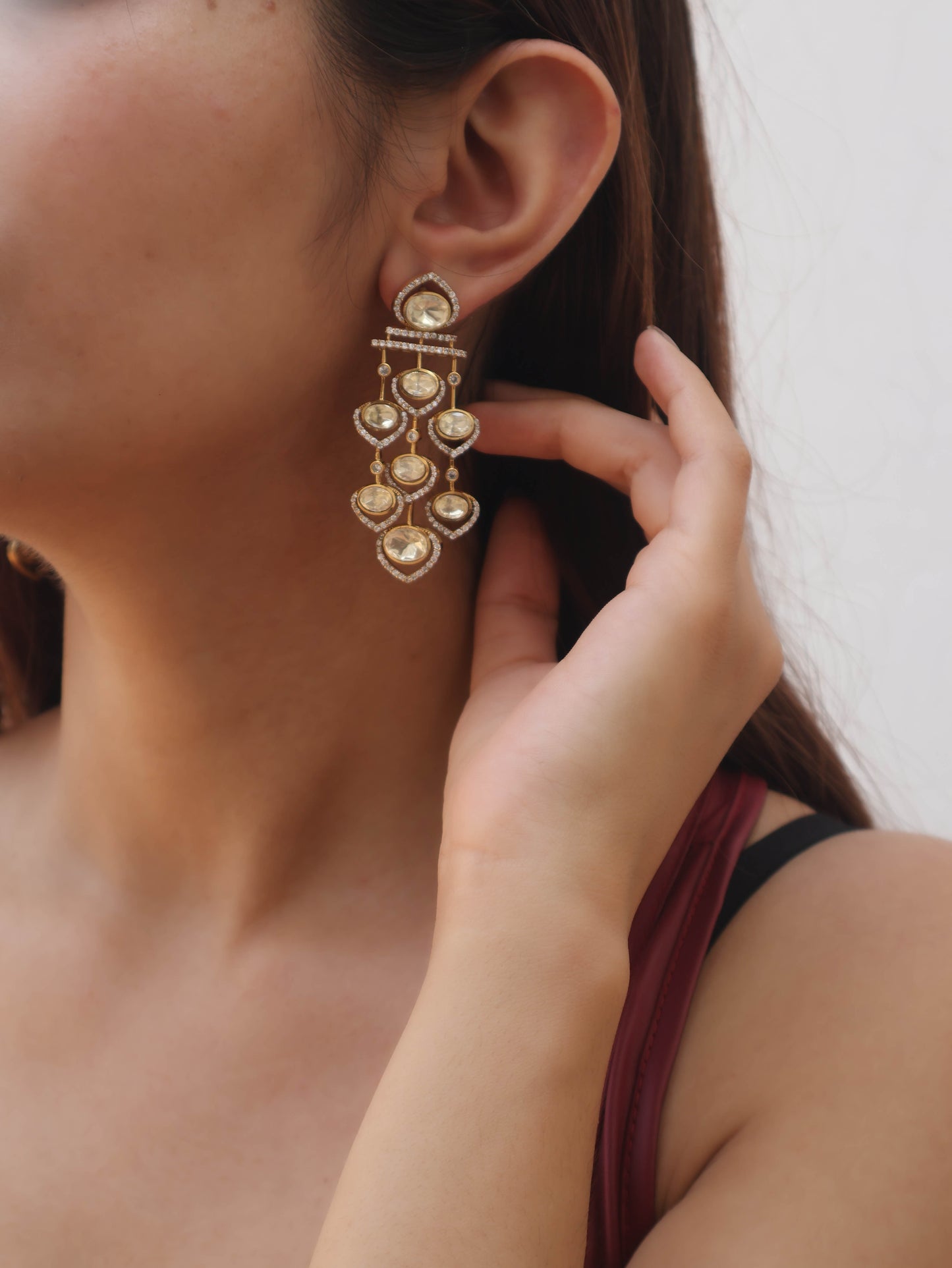 Seerat Drop Polki Earrings