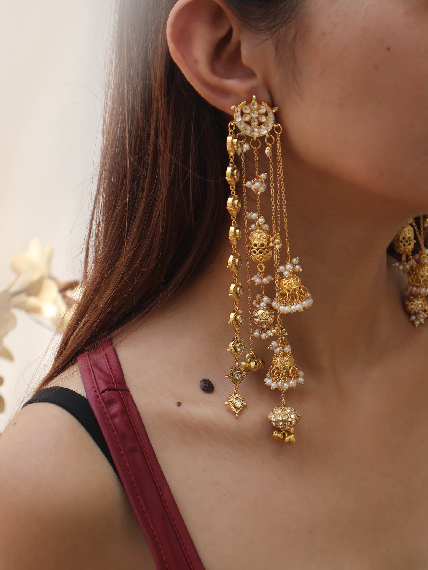 Margh Kundan Dangler Earrings
