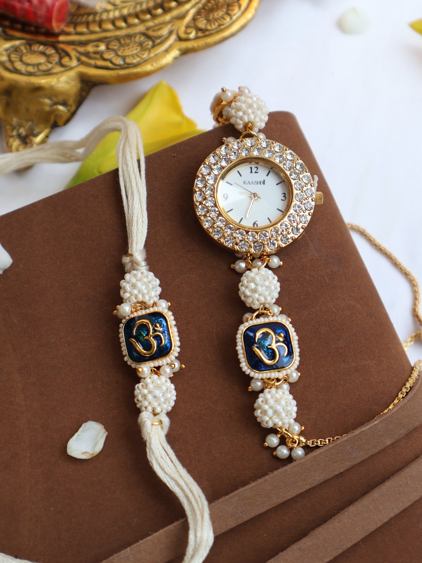 Naresh Blue Rakhi & Wrist Watch Set