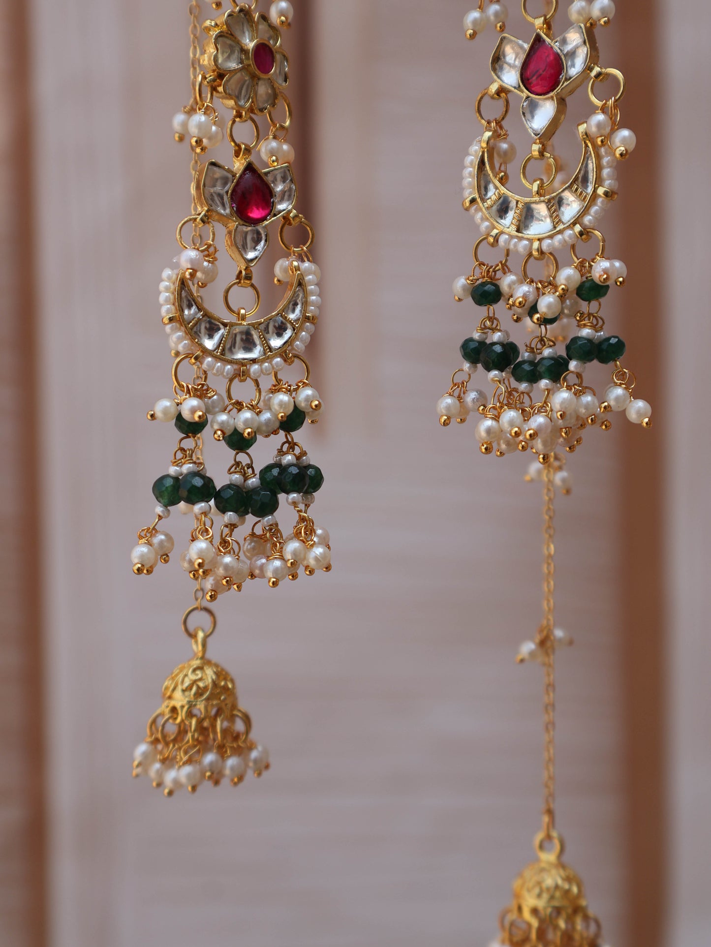Afnan Kundan Jhumki Long Earrings