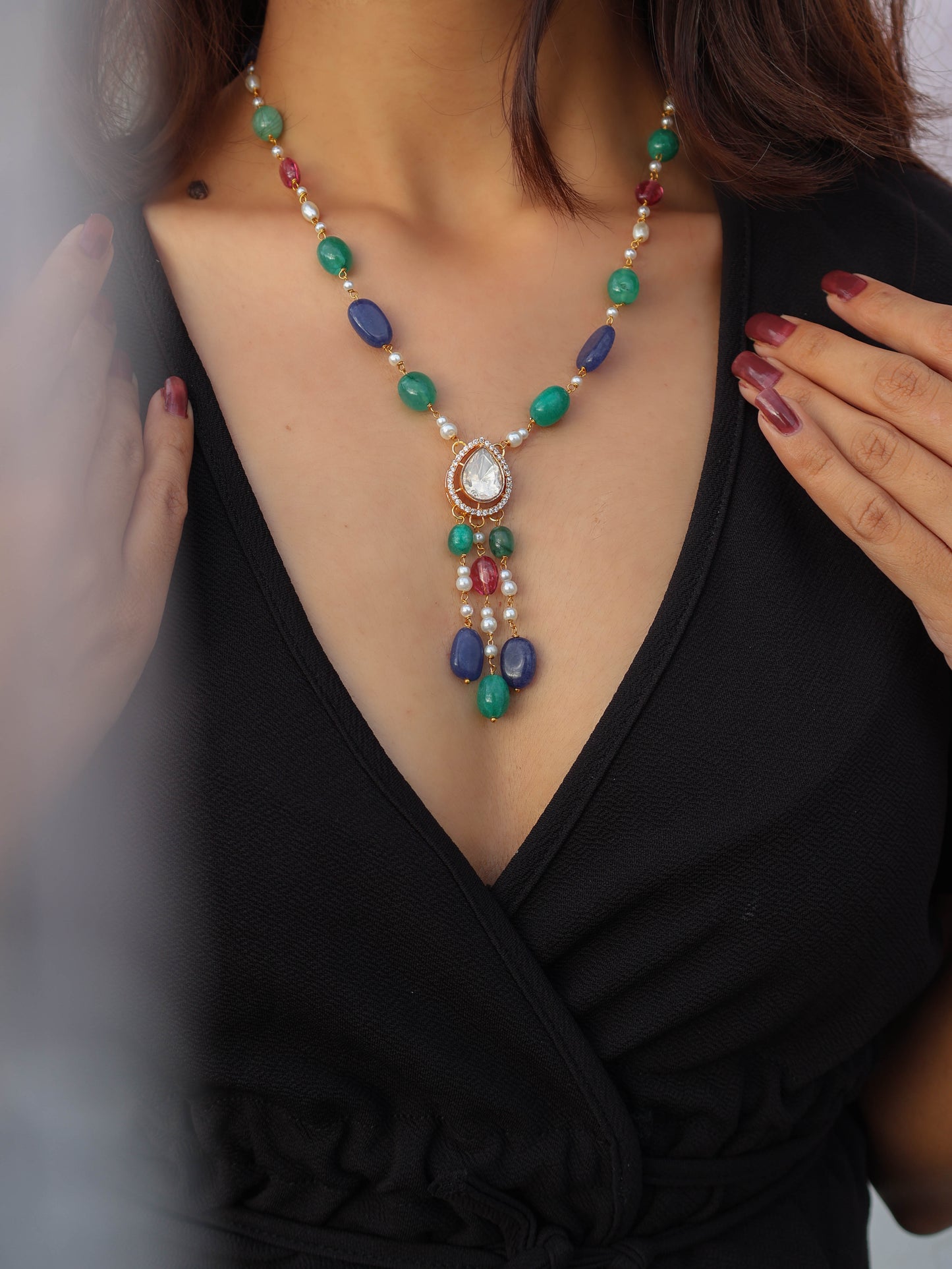 Ashvi Polki Pendant Necklace