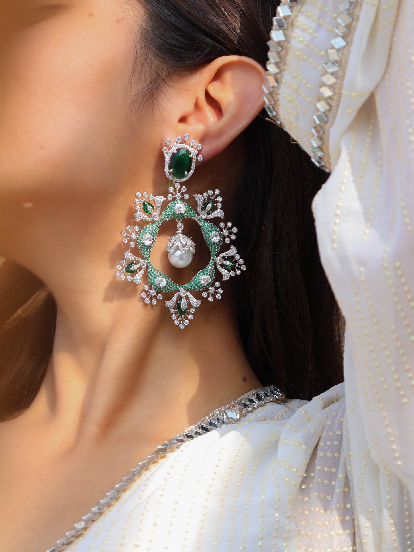 Akia Green Victorian Earrings