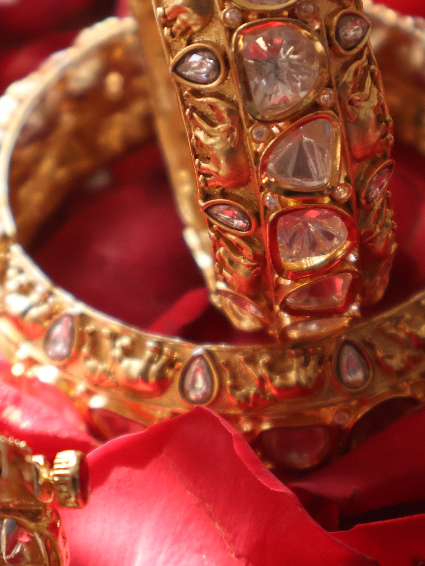 Nyra Elephant Polki Bangle - Set of 2