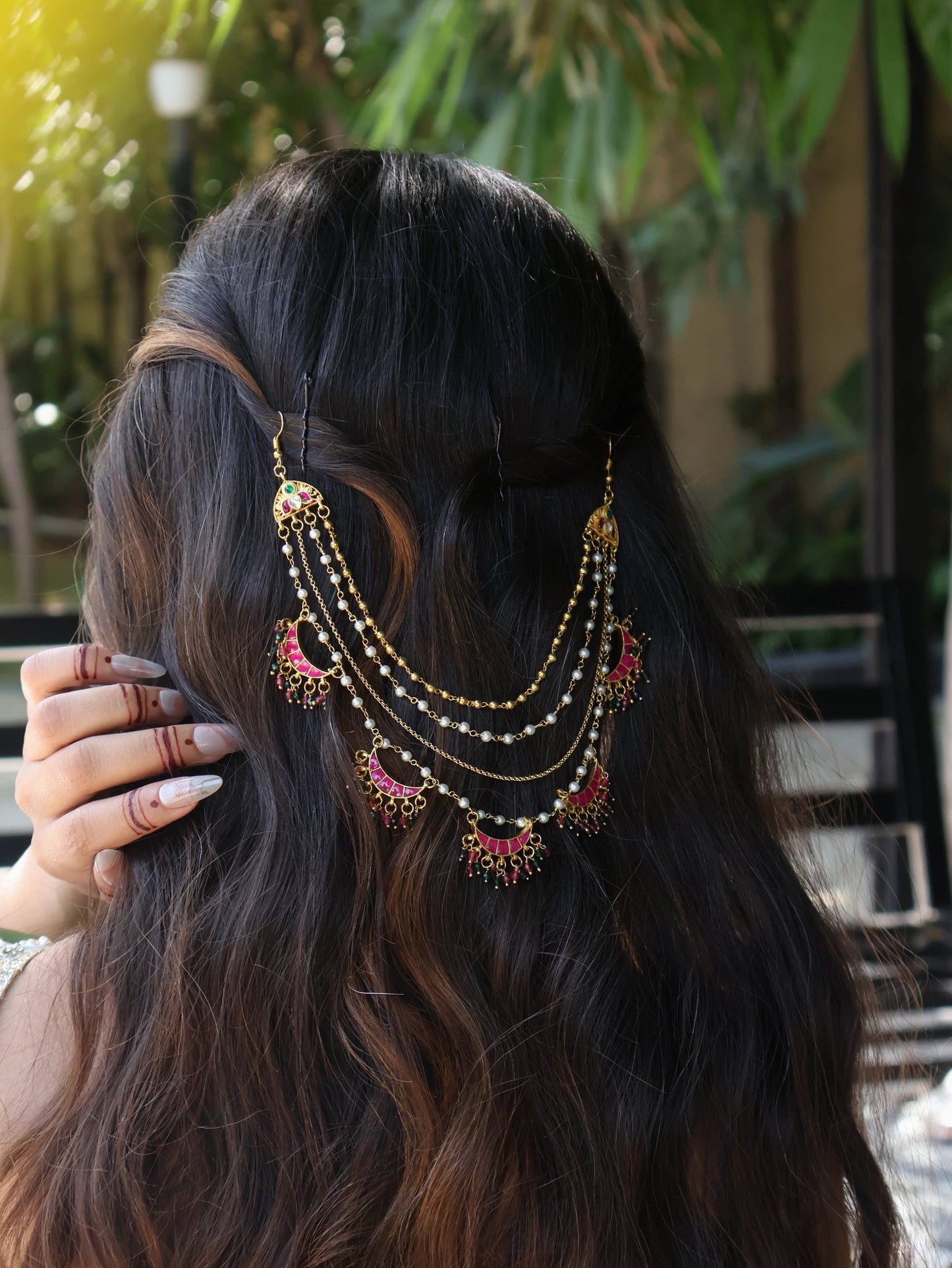 Ebba Multilayered Pink-Green Hair Accessory