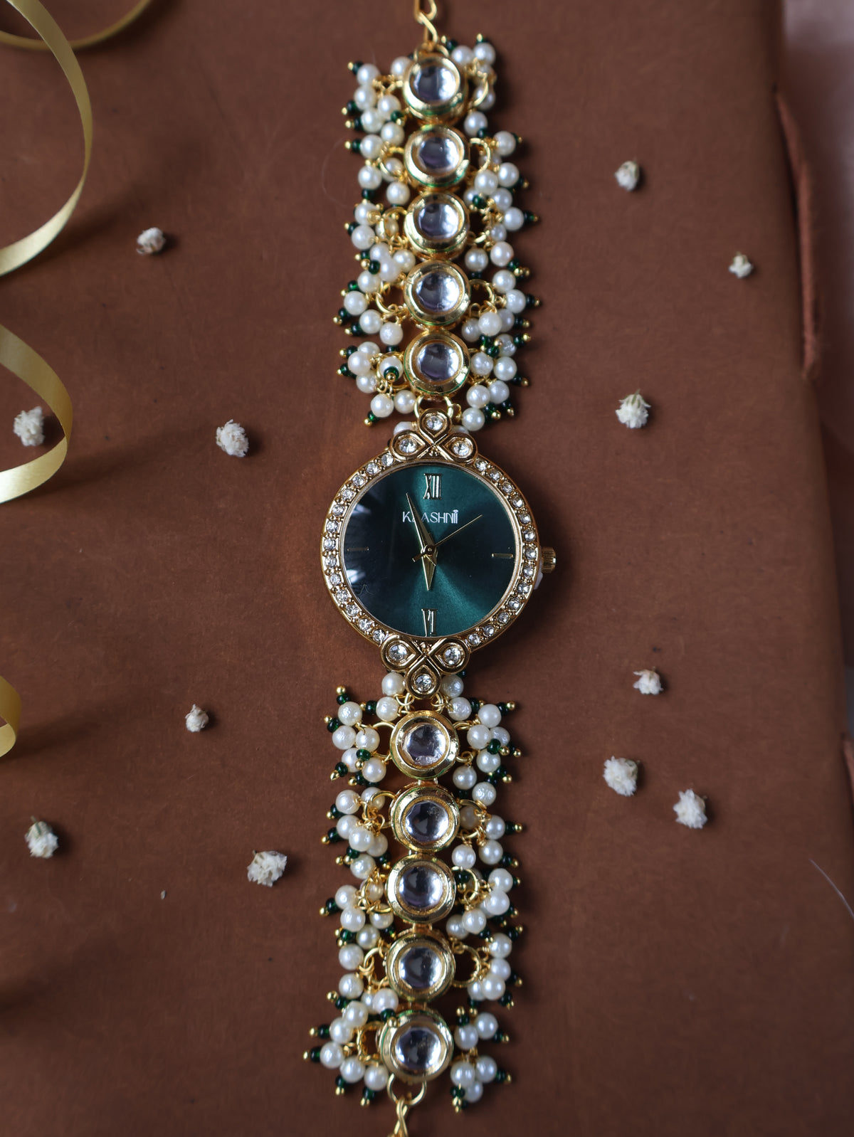 Aveline Kundan Wrist Watch