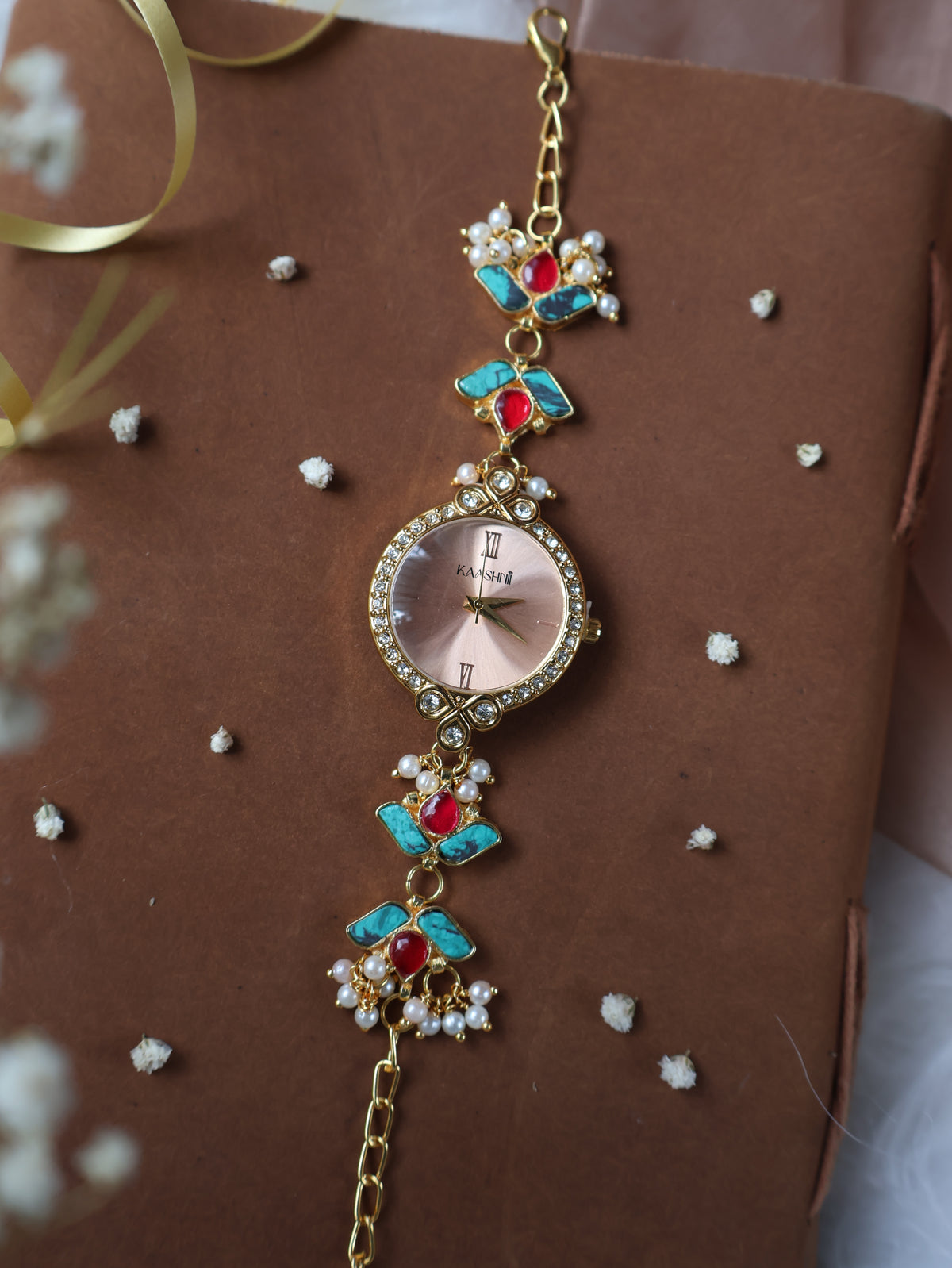 Ember Turquoise Kundan Wrist Watch