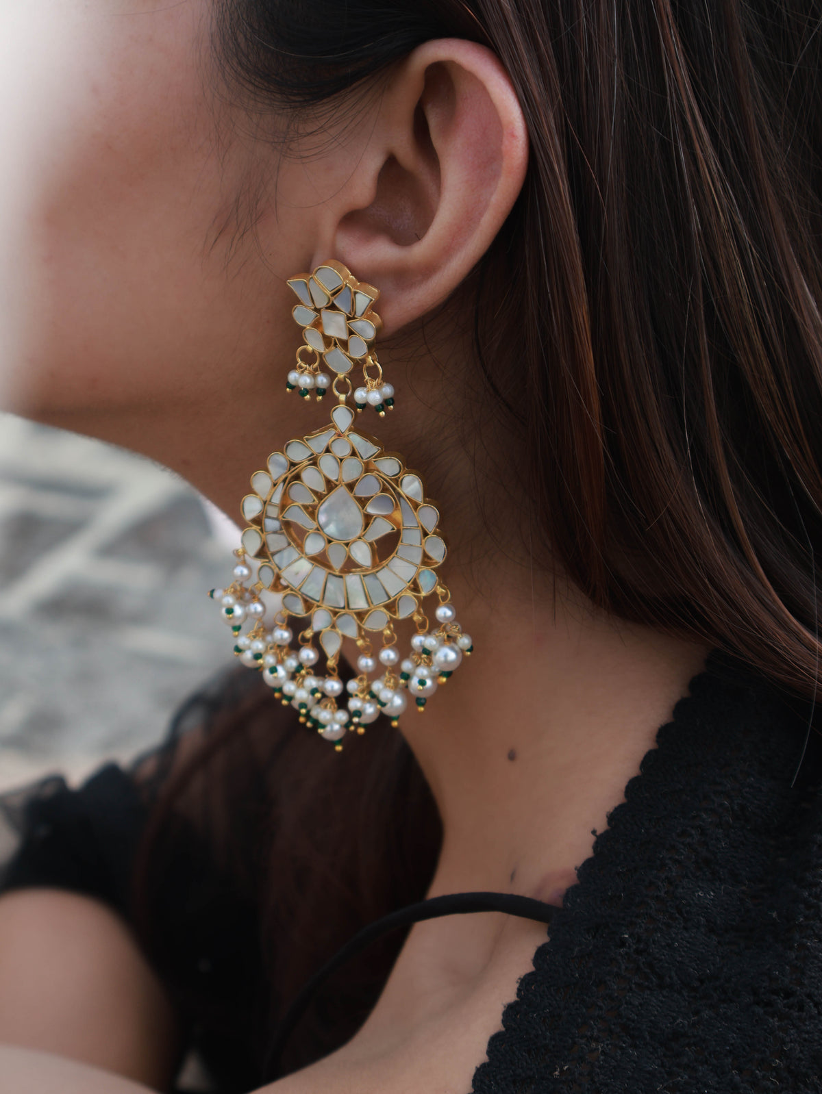 Jolene Mother-of-Pearl Chaandbaali Earrings