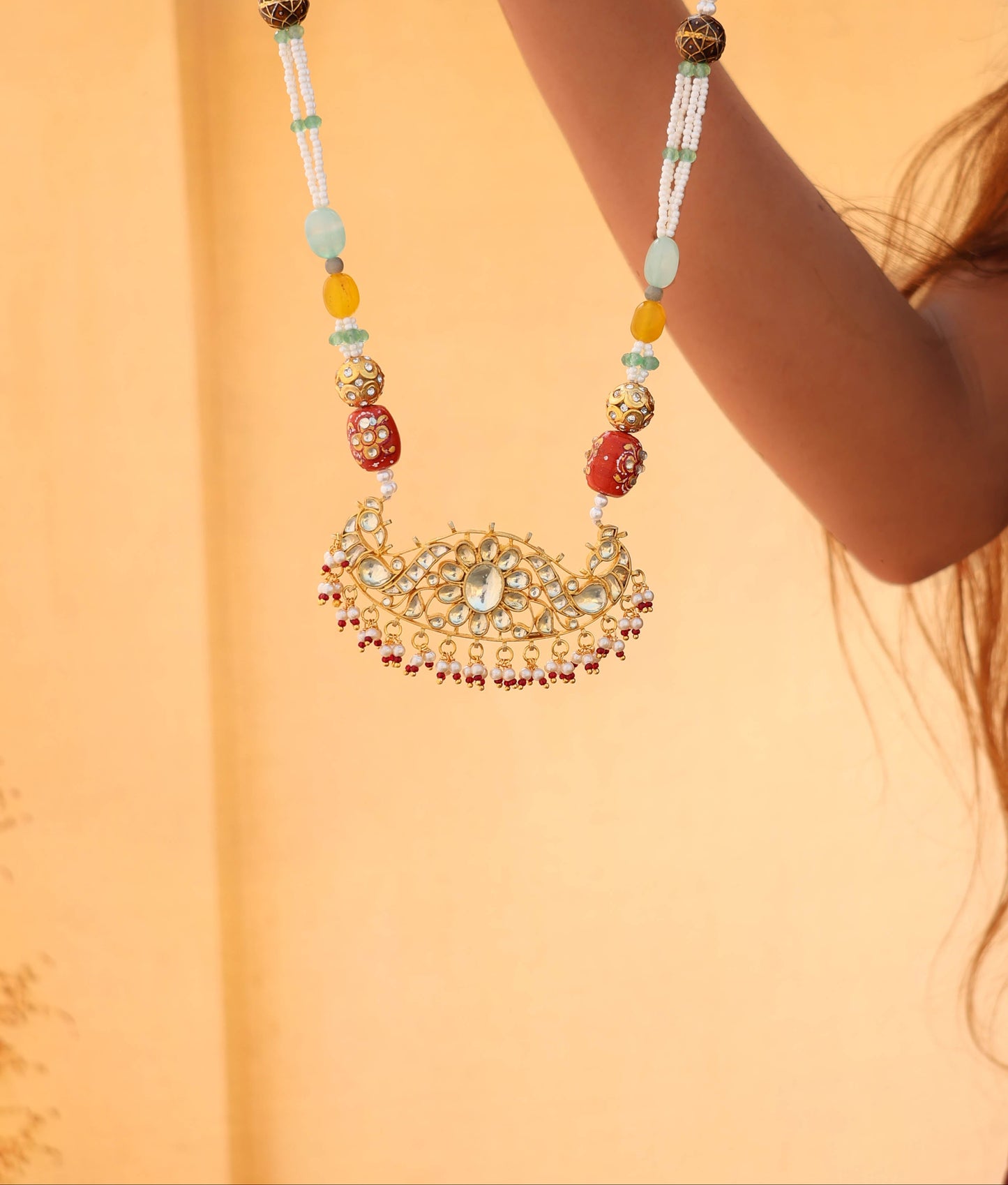 Ikdanta Multicolored Kundan Necklace
