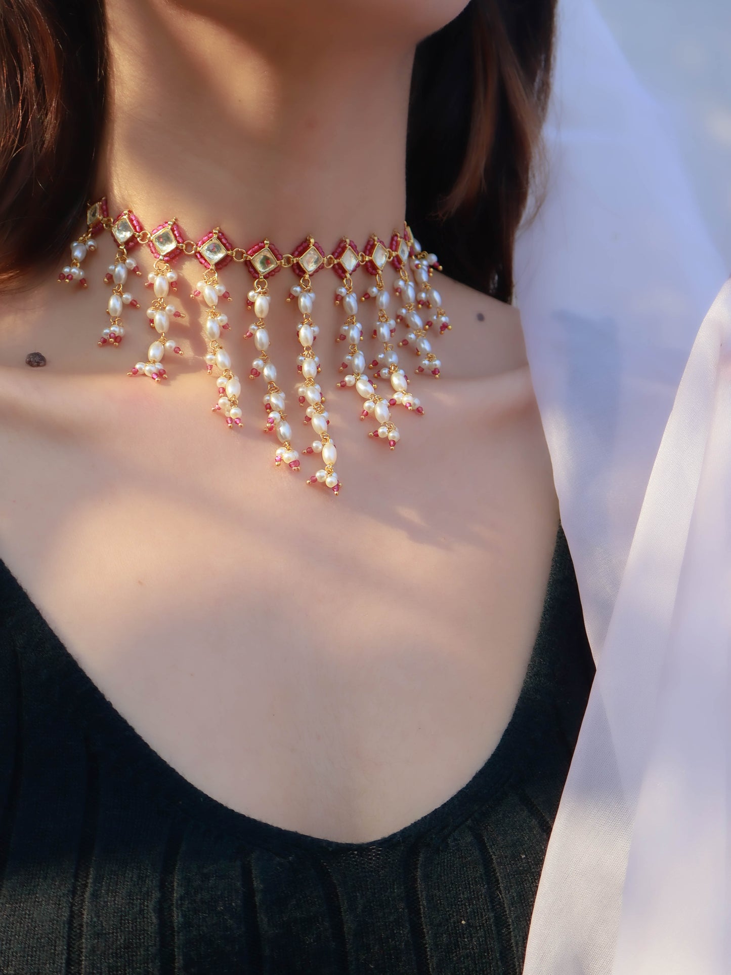 Vidhi Pink Kundan Necklace