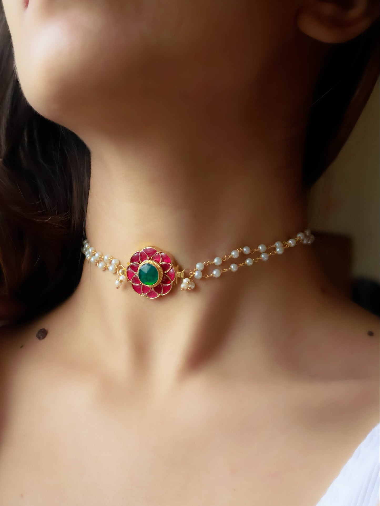 Verona Red Kundan Choker Necklace