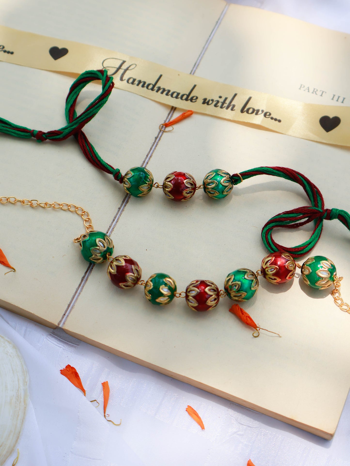 Ved Meenakari Rakhi Lumba Set