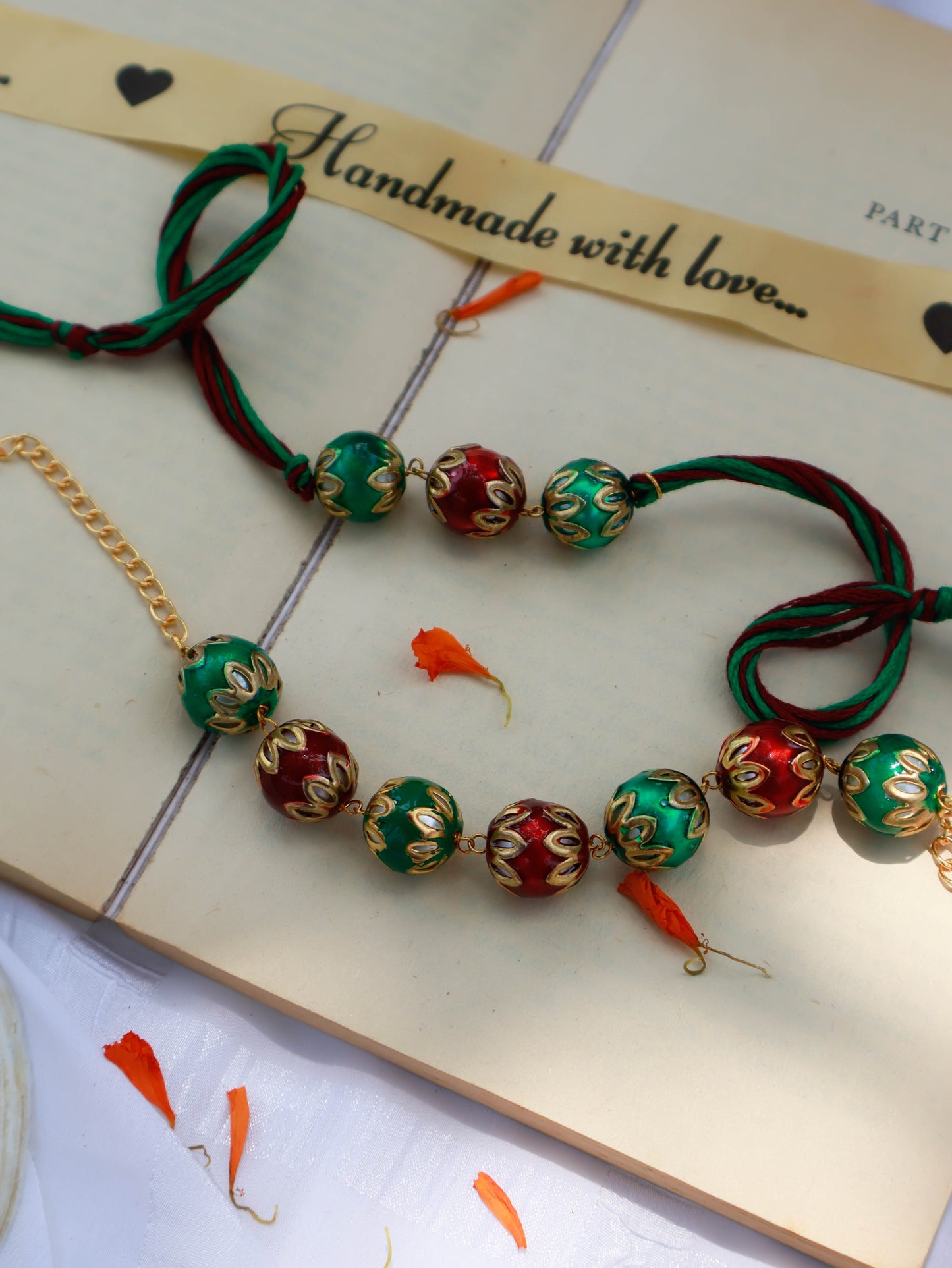 Ved Meenakari Rakhi Lumba Set