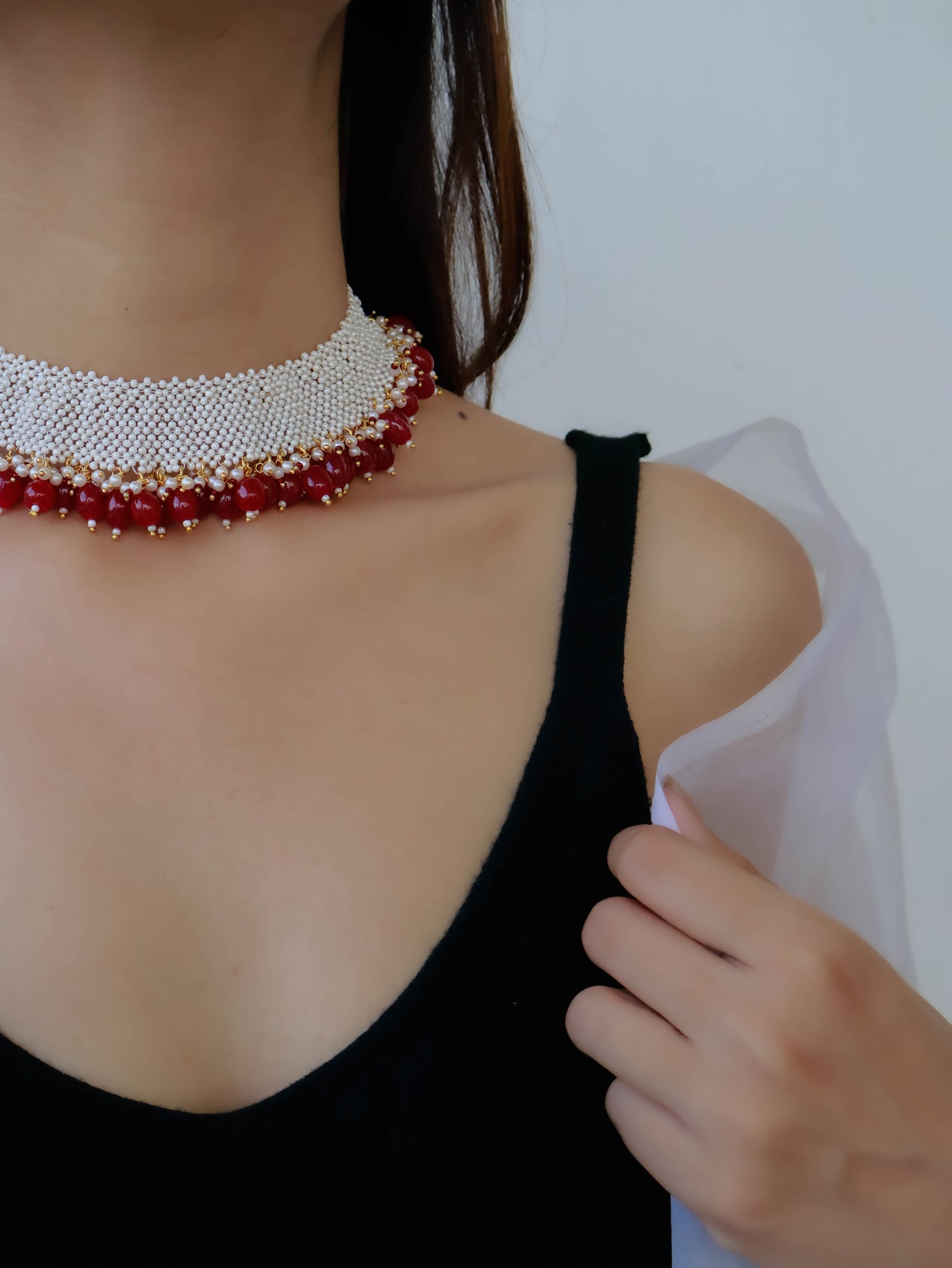 Swaab Red Choker Necklace