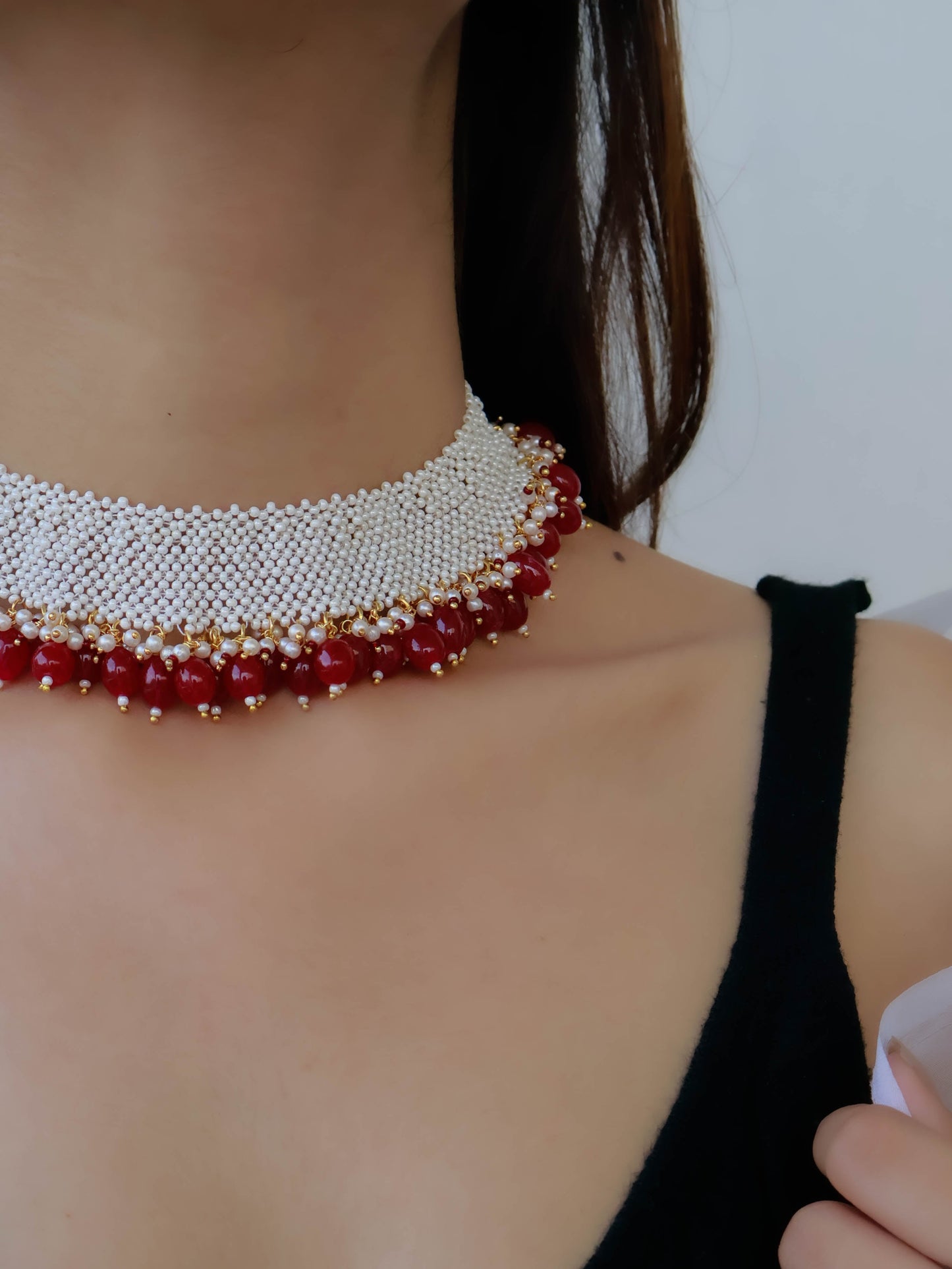 Swaab Red Choker Necklace
