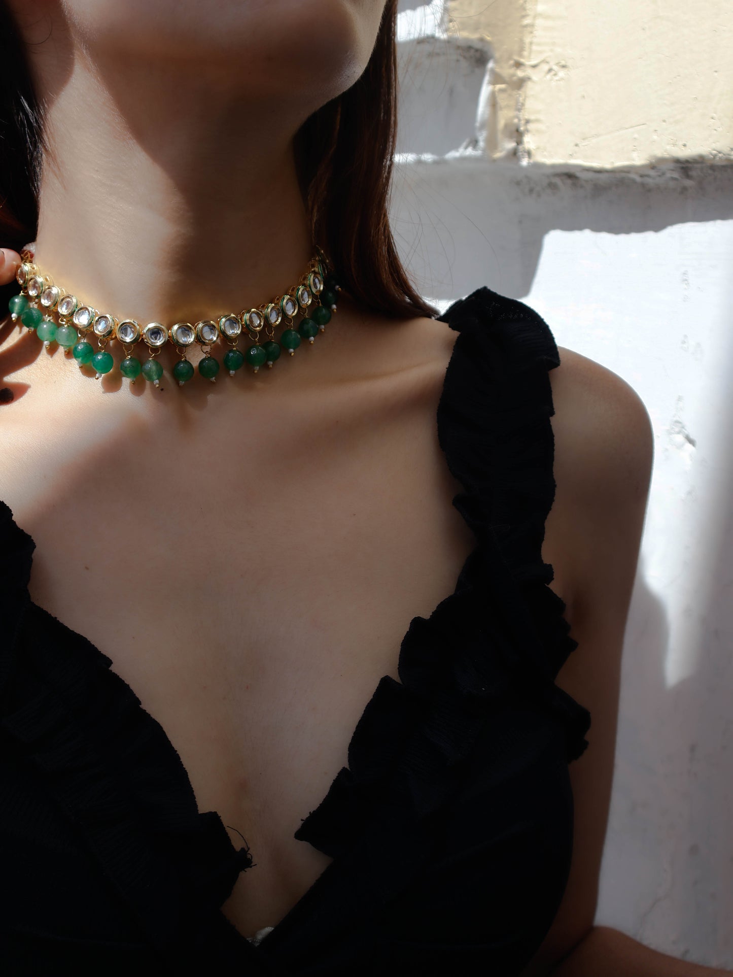 Unfa Kundan Mint Choker Necklace