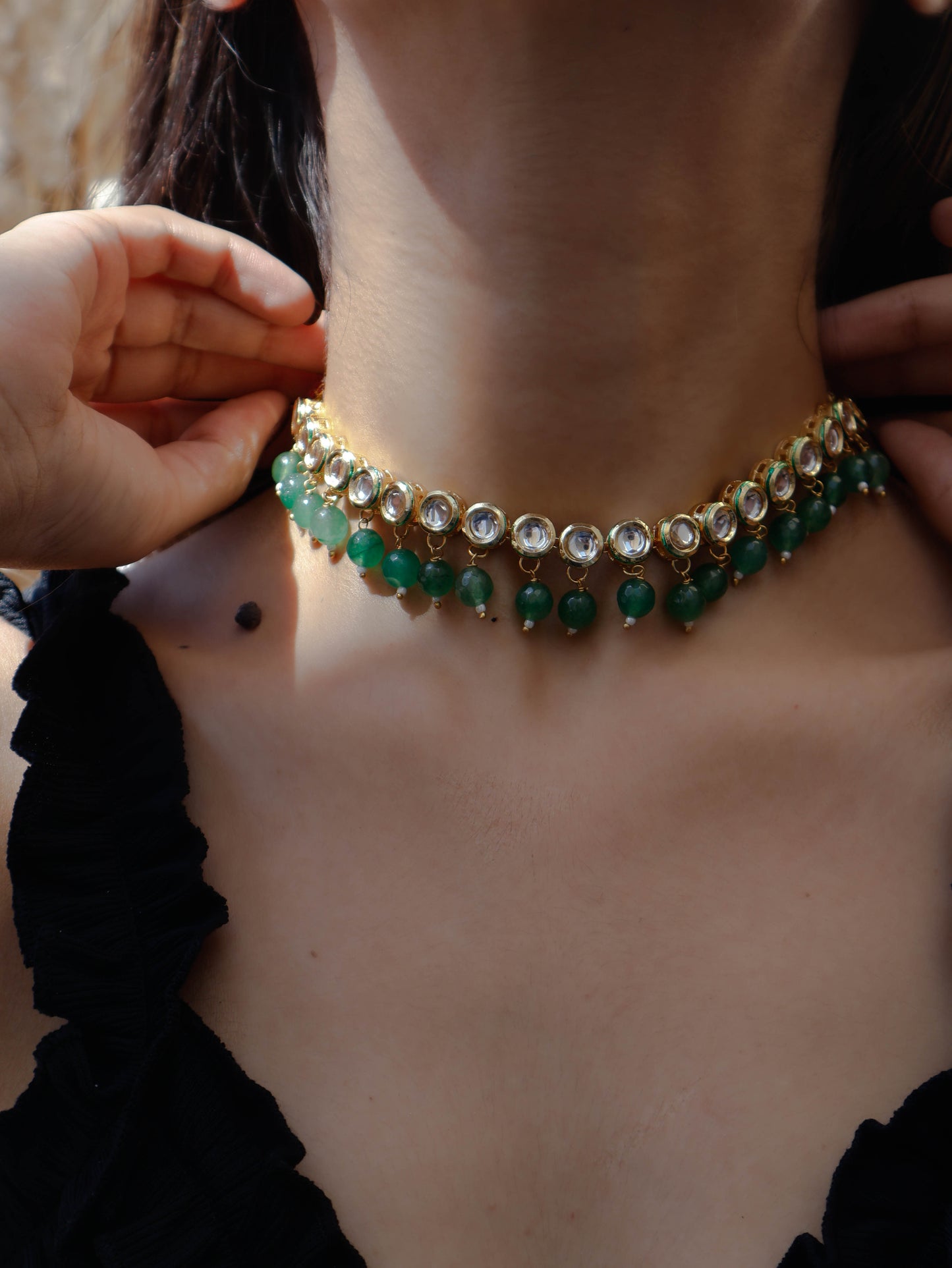Unfa Kundan Mint Choker Necklace